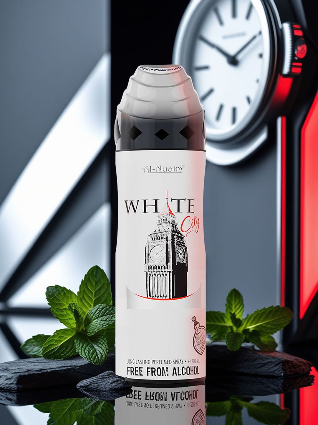 Al-Nuaim Set Of 4 White City Non Alcoholic Deodorant -200 ml Each