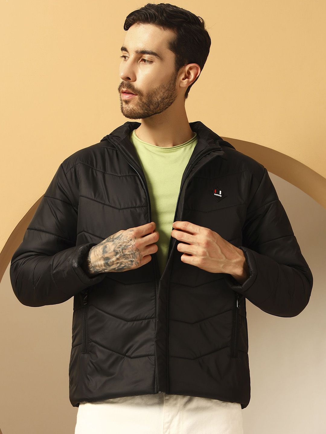 Metronaut Hooded Long Sleeves Longline Open Front Jacket