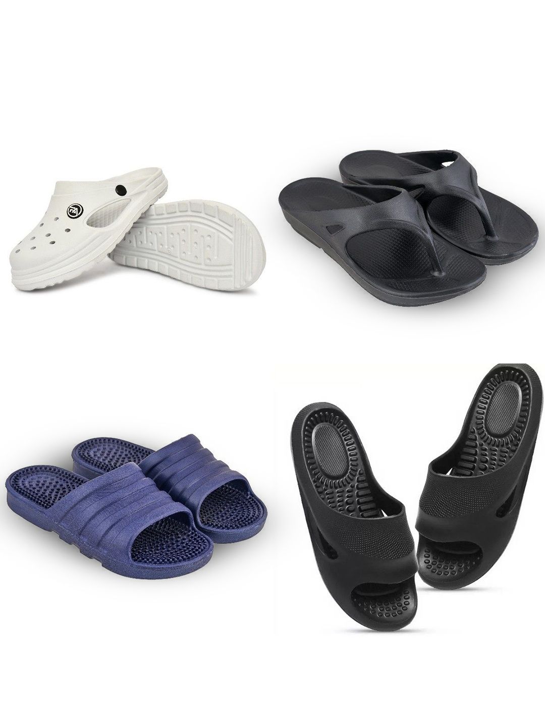 Feel alive Set Of 4 Men Ultra Comfortable Lightweight EVA Flip Flops
