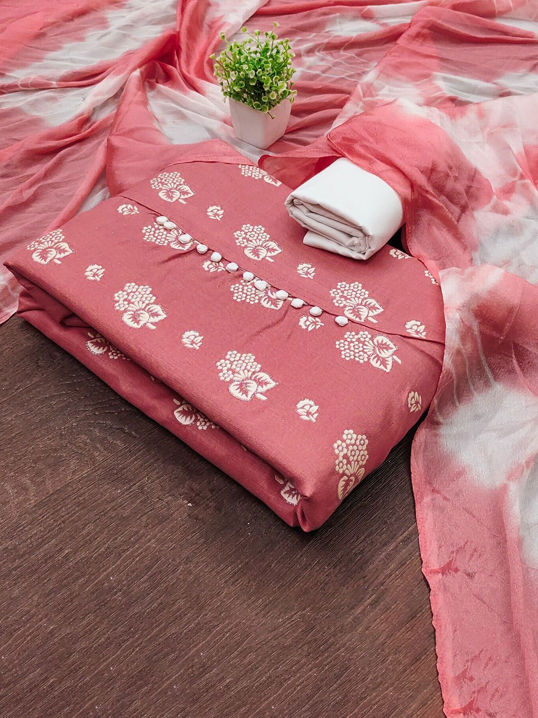 Panzora Floral Printed Unstitched Dress Material