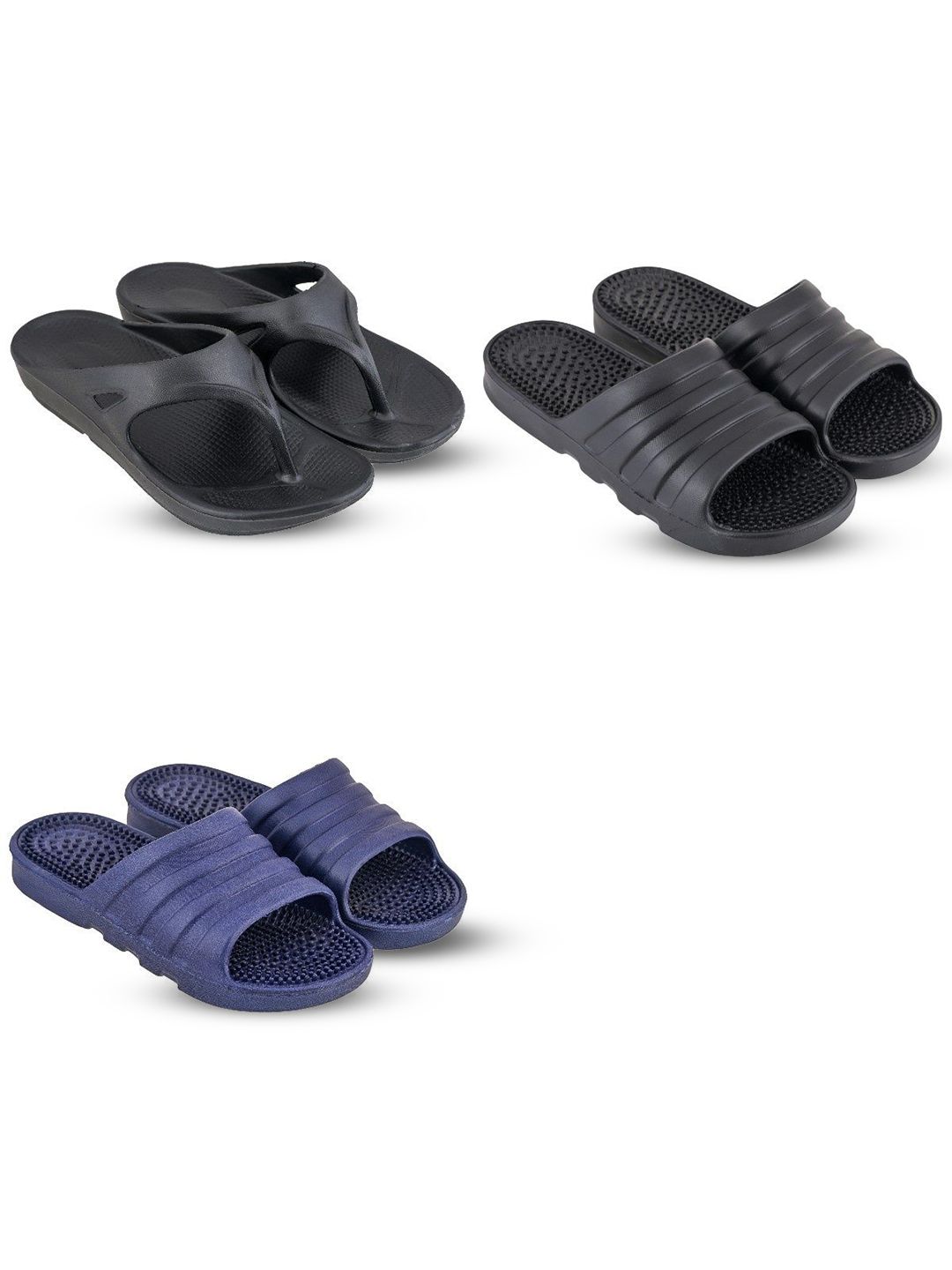 Feel alive Set Of 4 Men Ultra Comfortable Lightweight EVA Flip Flops