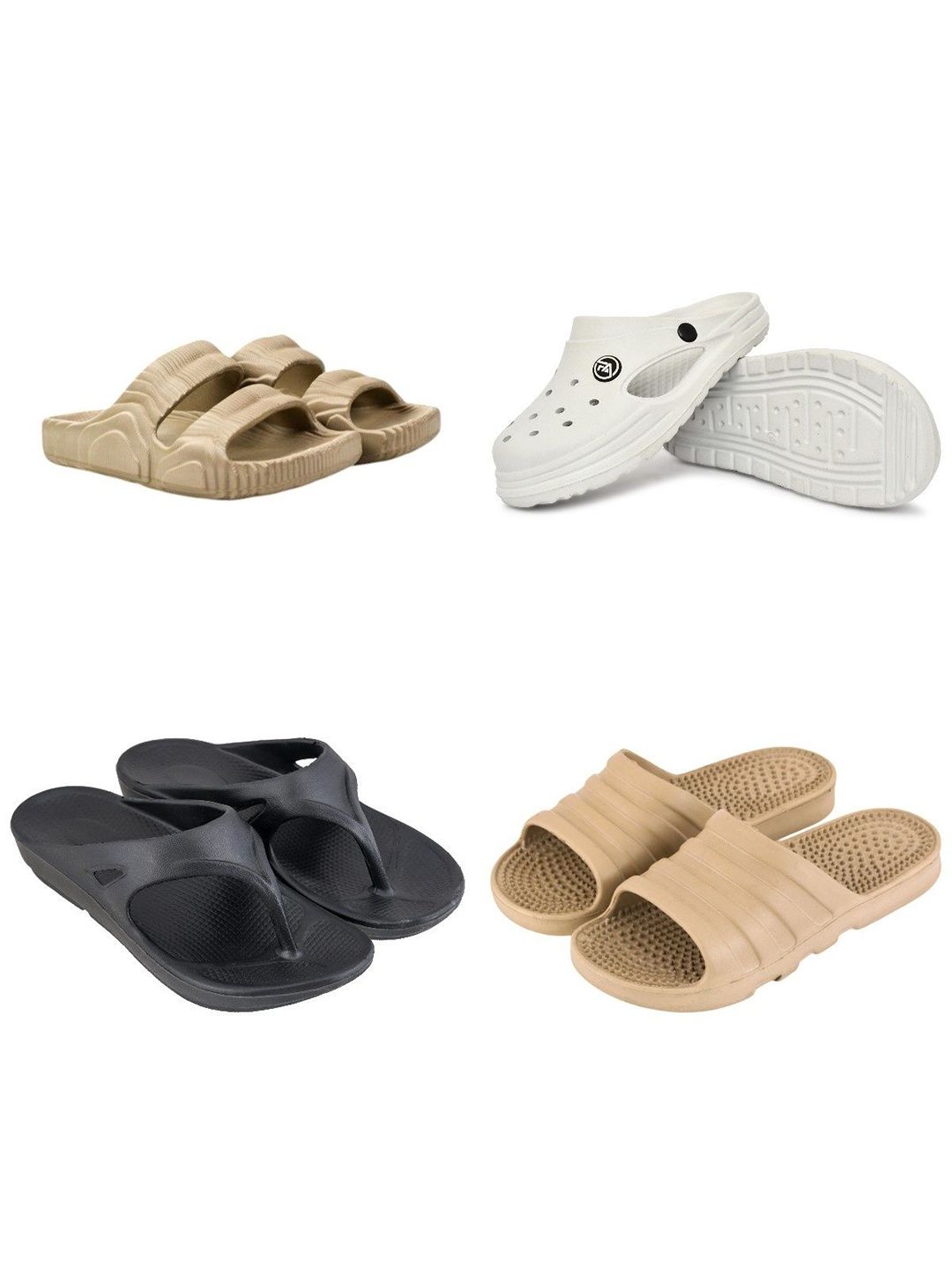 Feel alive Men Set of 4 Clogs Flip Flops