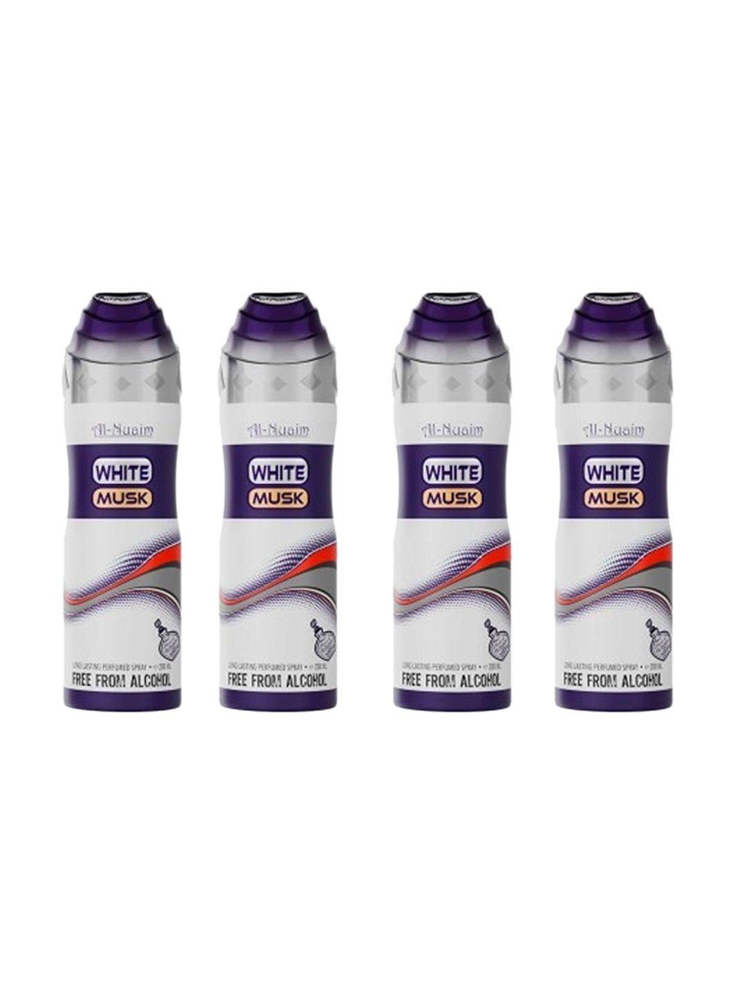 Al-Nuaim Set Of 4 White Musk Alcohol-Free Deodorant -200 ml Each