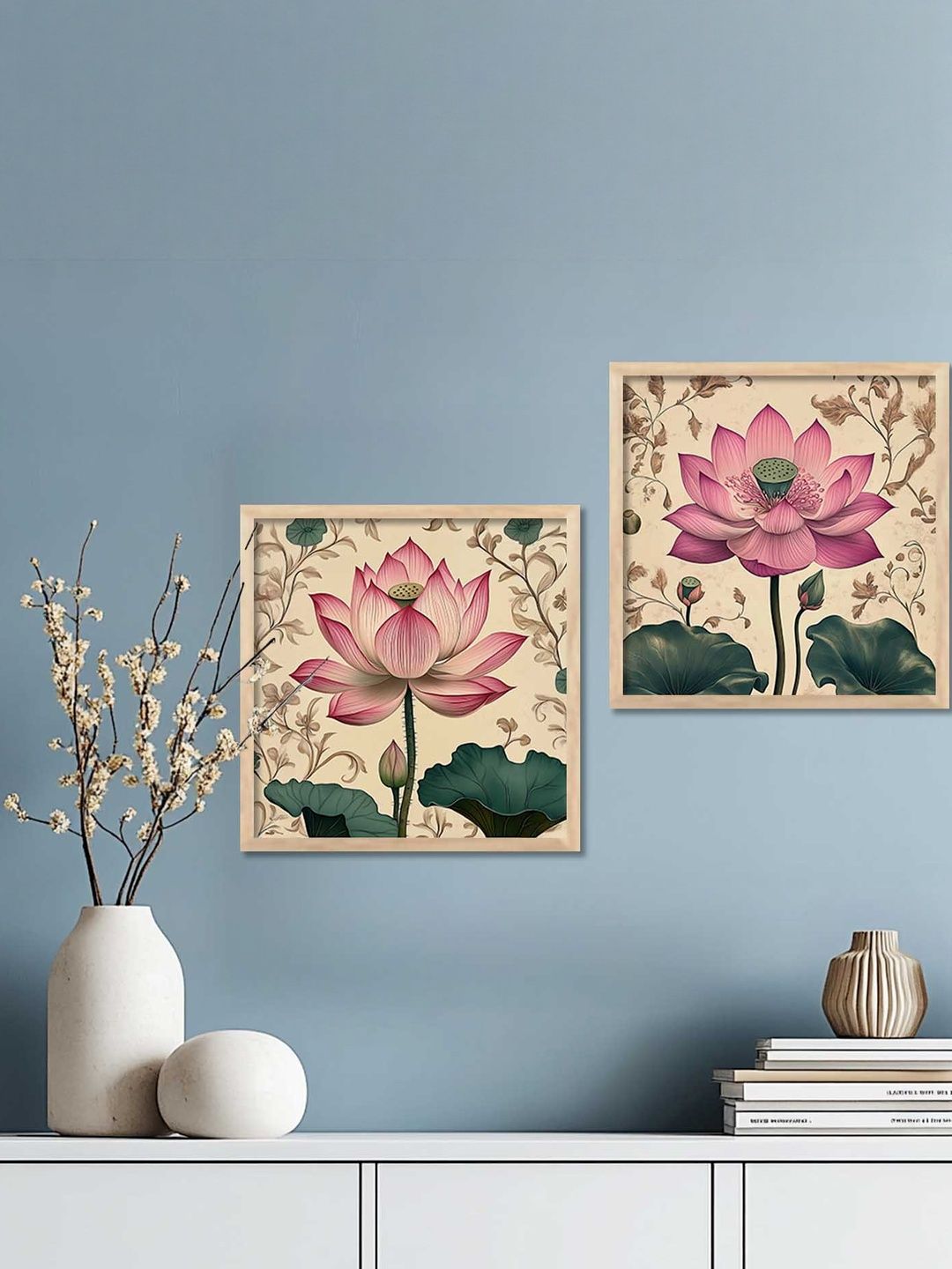 WALLLANE WALLLANE Set of 2 Floral & Botanical Wood Wall Art
