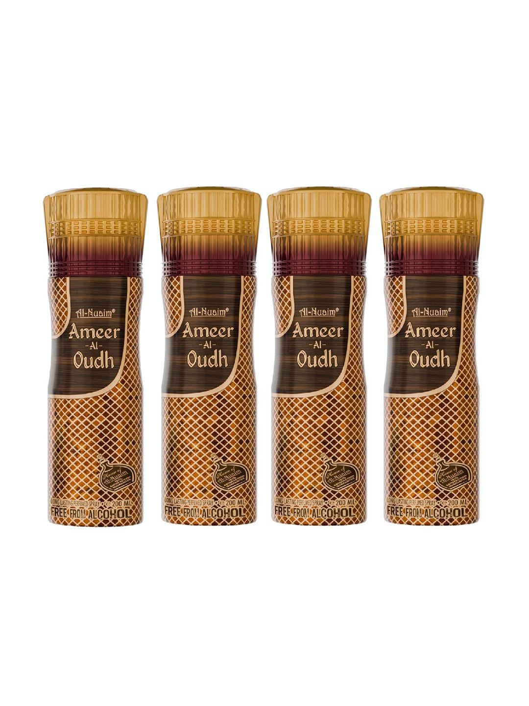 Al-Nuaim Set Of 4 Ameer Al Oudh Alcohol-Free Deodorant - 200 ml Each