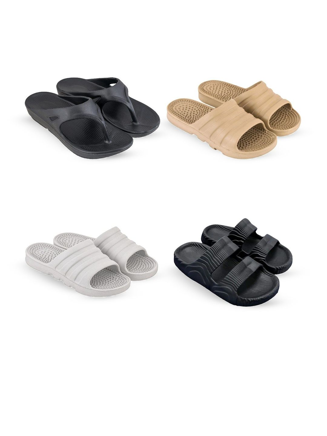 Feel alive Men Set of 4 Lightweight Flip Flops