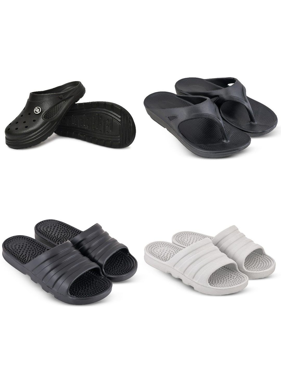 Feel alive Set Of 4 Men Ultra Comfortable Lightweight EVA Flip Flops