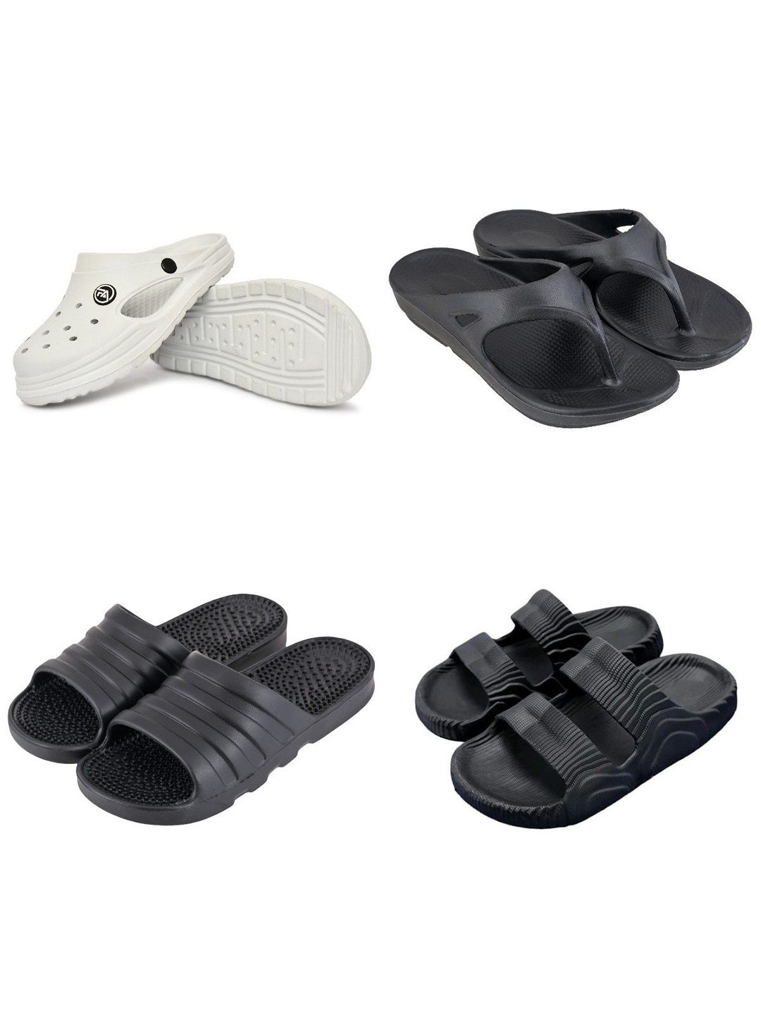 Feel alive Men Set Of 4 Lightweight Flip Flops