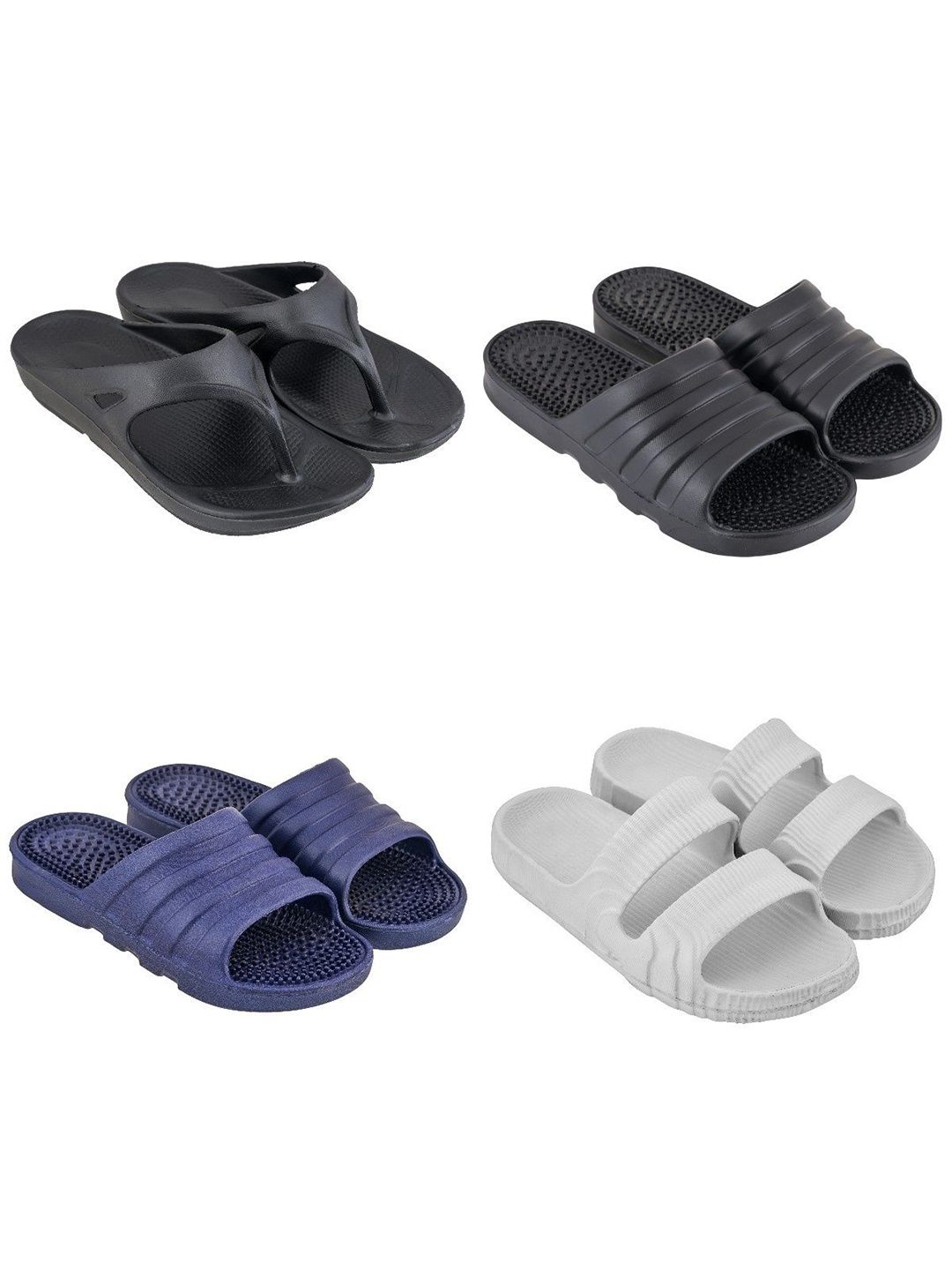 Feel alive Set Of 4 Men Ultra Comfortable Lightweight EVA Flip Flops