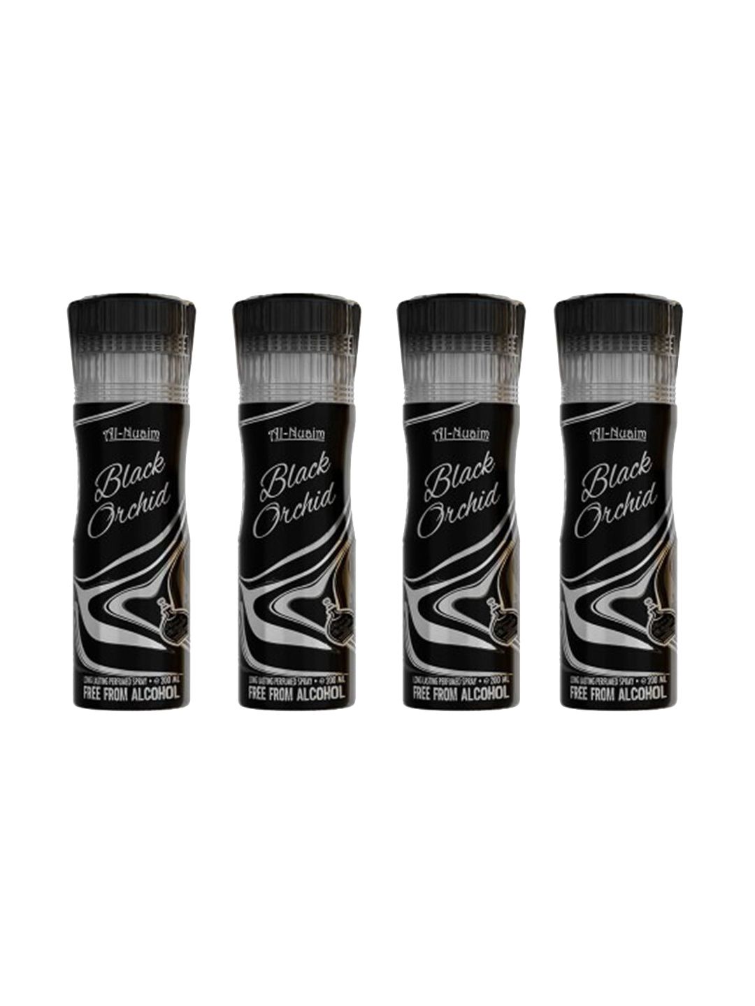 Al-Nuaim Men Set Of 4 Black Orchid Alcohol-Free Deodorant - 200 ml Each