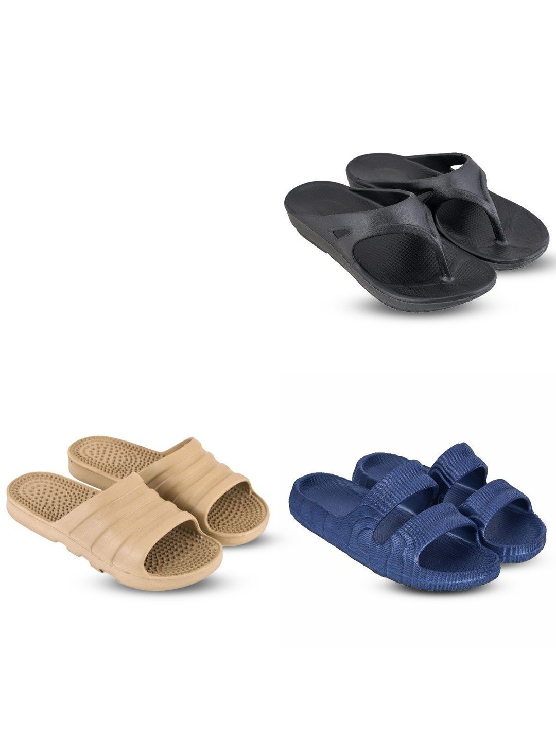 Feel alive Men Pack Of 4 Ultra-Comfortable And Lightweight Flip Flops