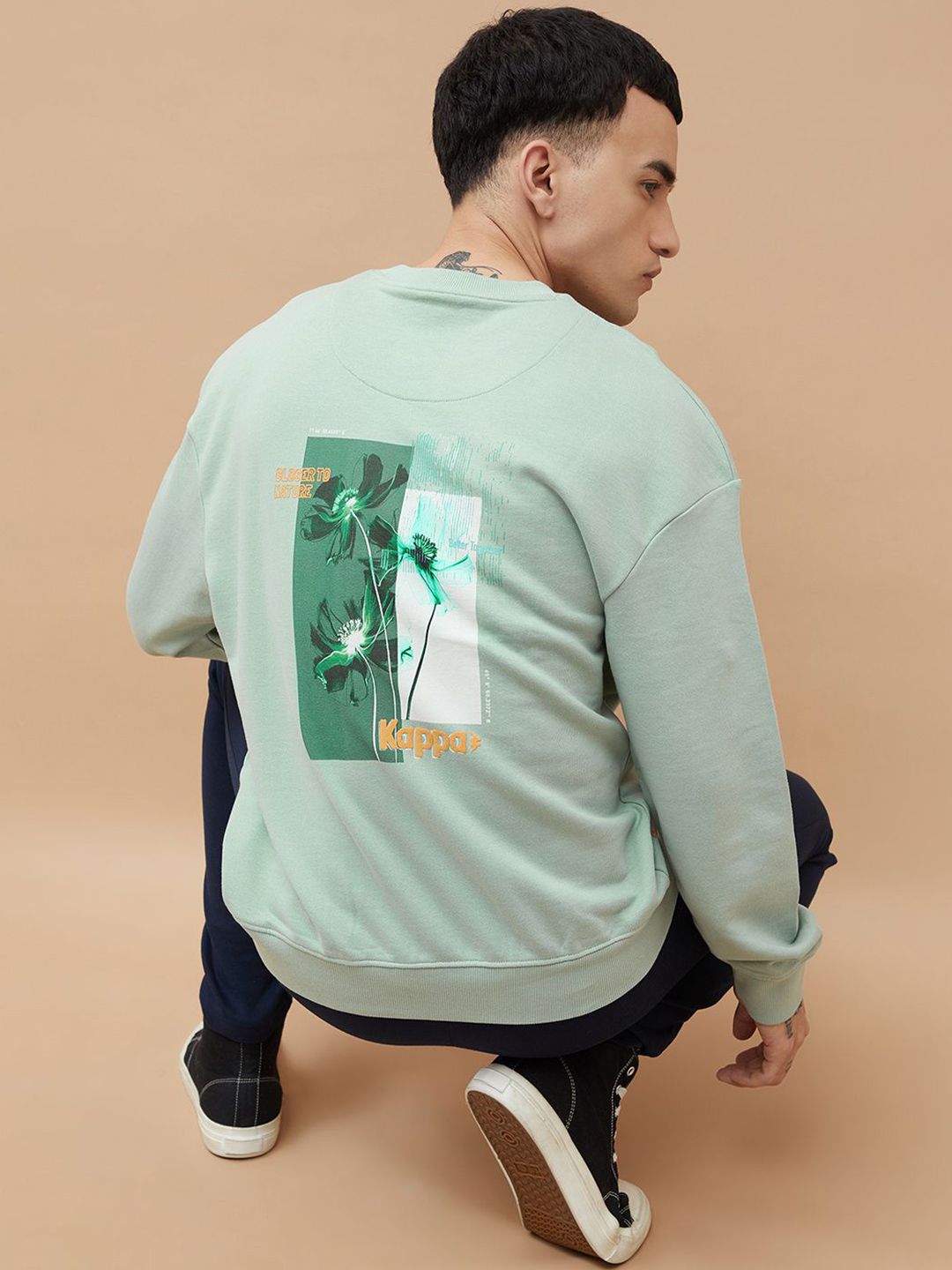 Kappa Graphic Printed Round Neck Cotton Pullover Sweatshirt