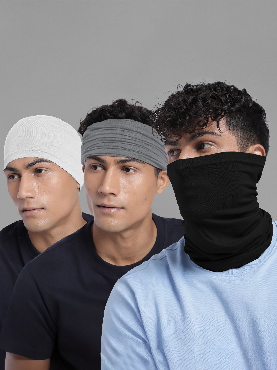 Heelium Unisex Pack of 3 Bamboo Soft Odour-free & Breathable Multipurpose Bandana