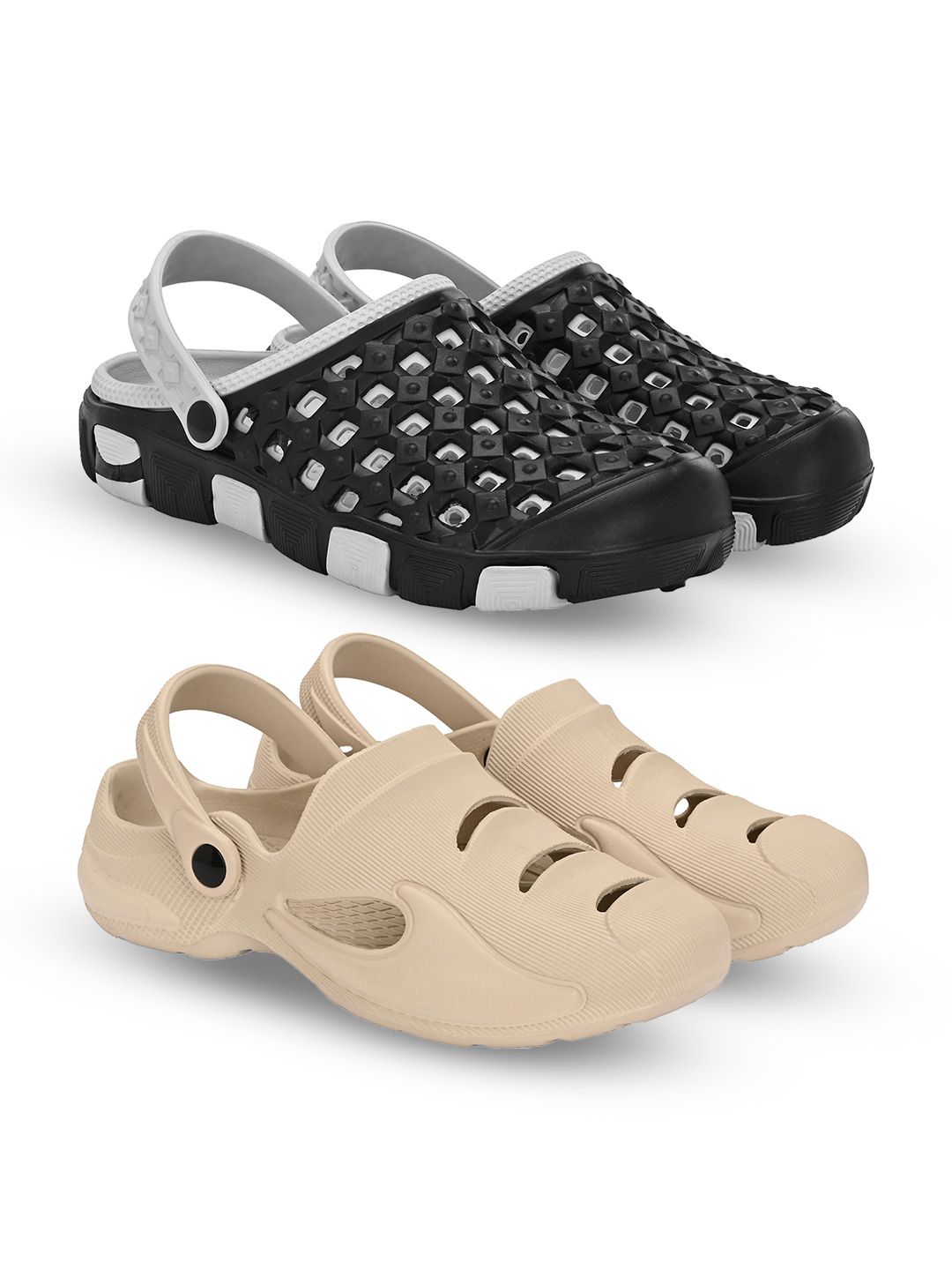 BIRDE Men Set Of 2 Clogs Flip Flops