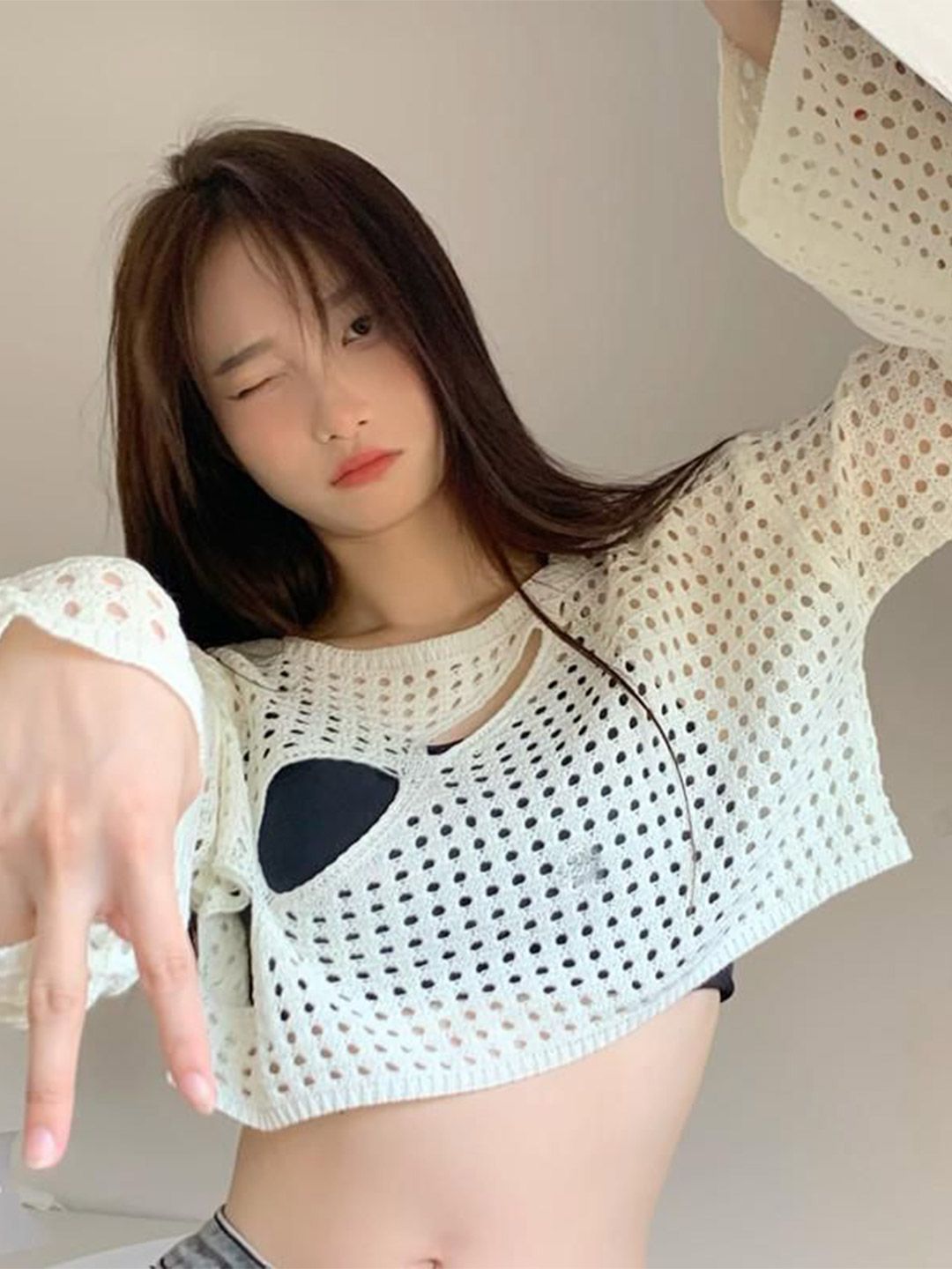 StyleCast StyleCast Women Cotton Blouson Crop Top