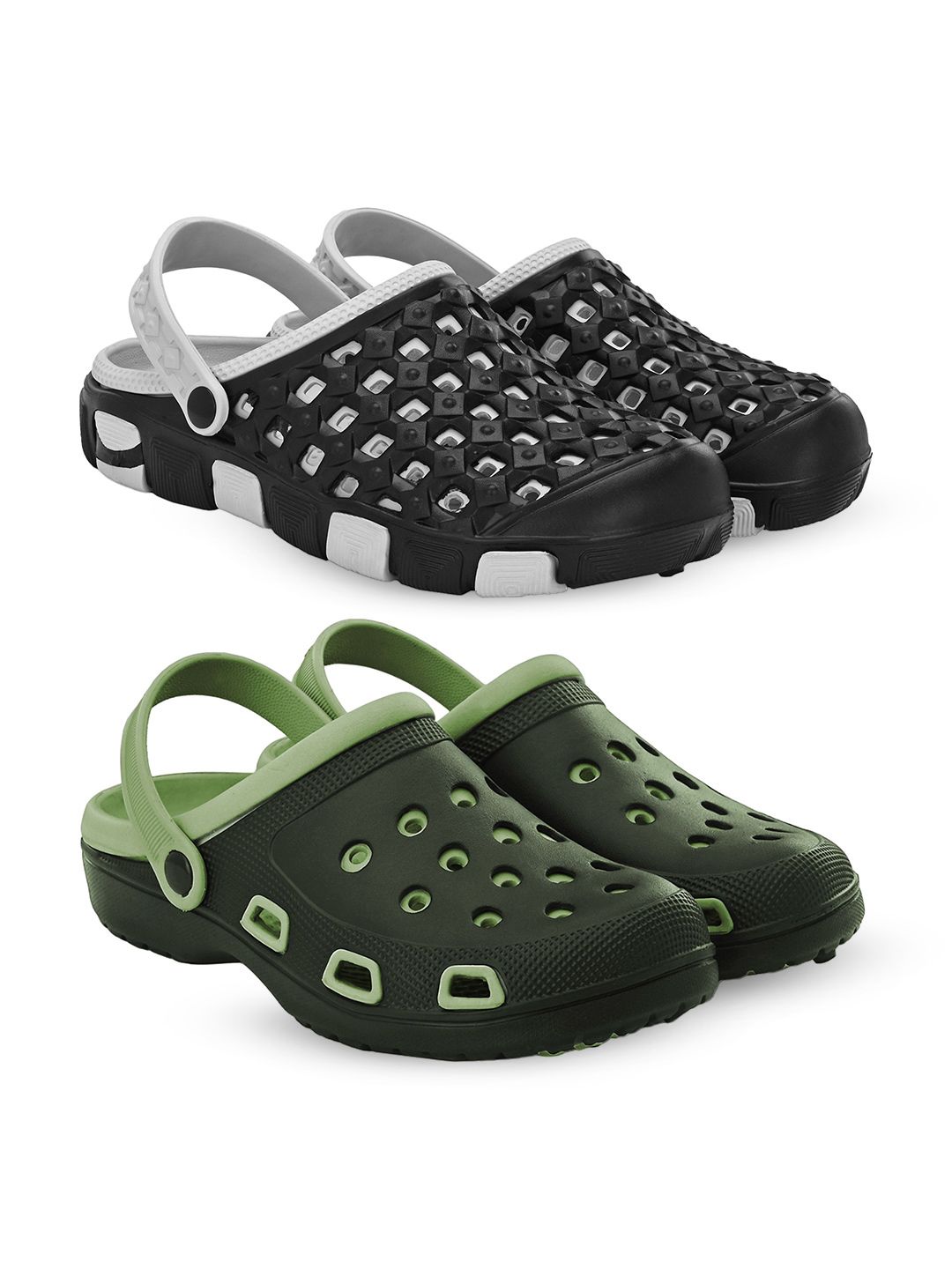 BIRDE Men Set Of 2 Clogs Flip Flops