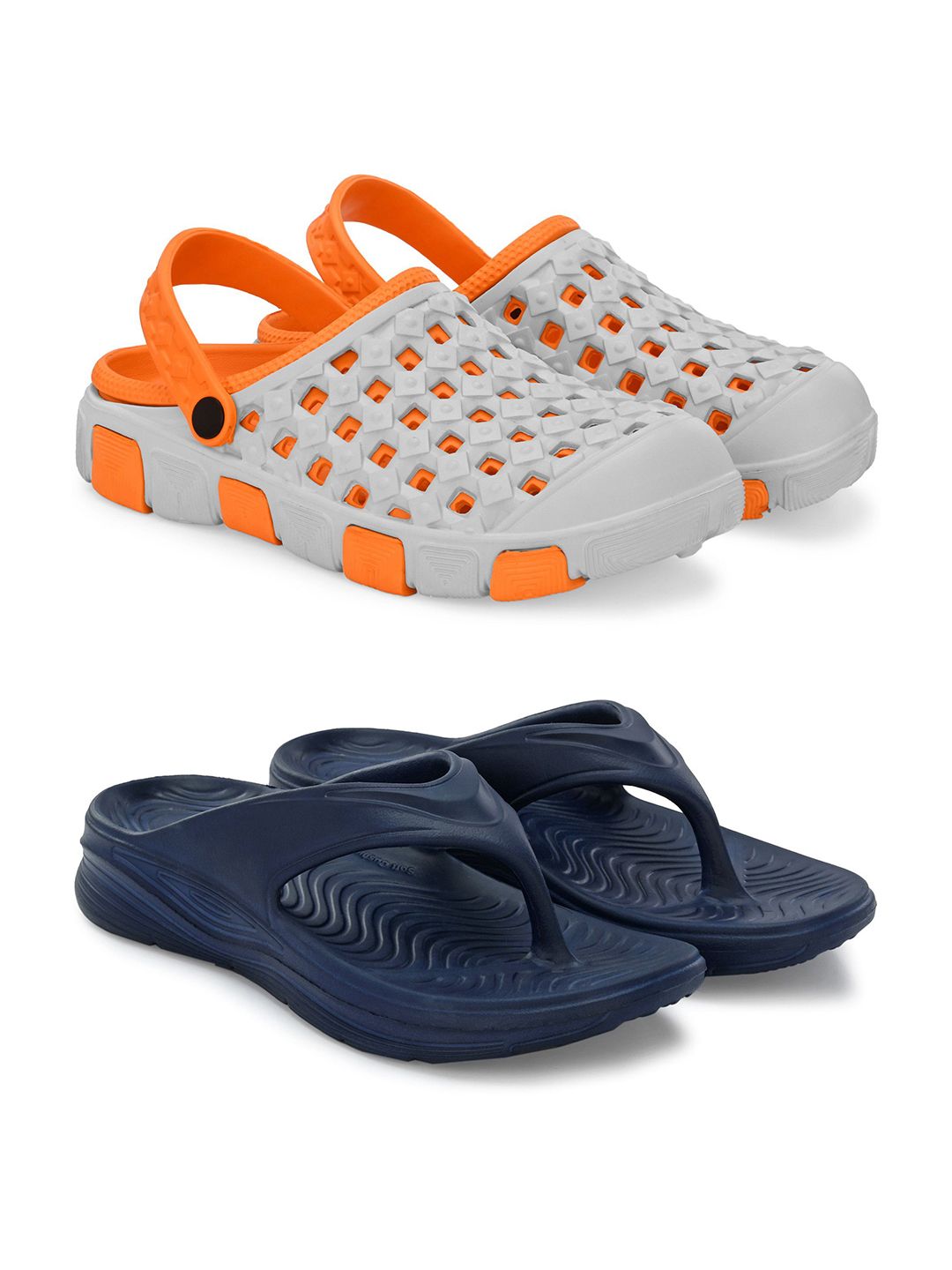 BIRDE Men Pack Of 2 Clogs & Thong Flip-Flops
