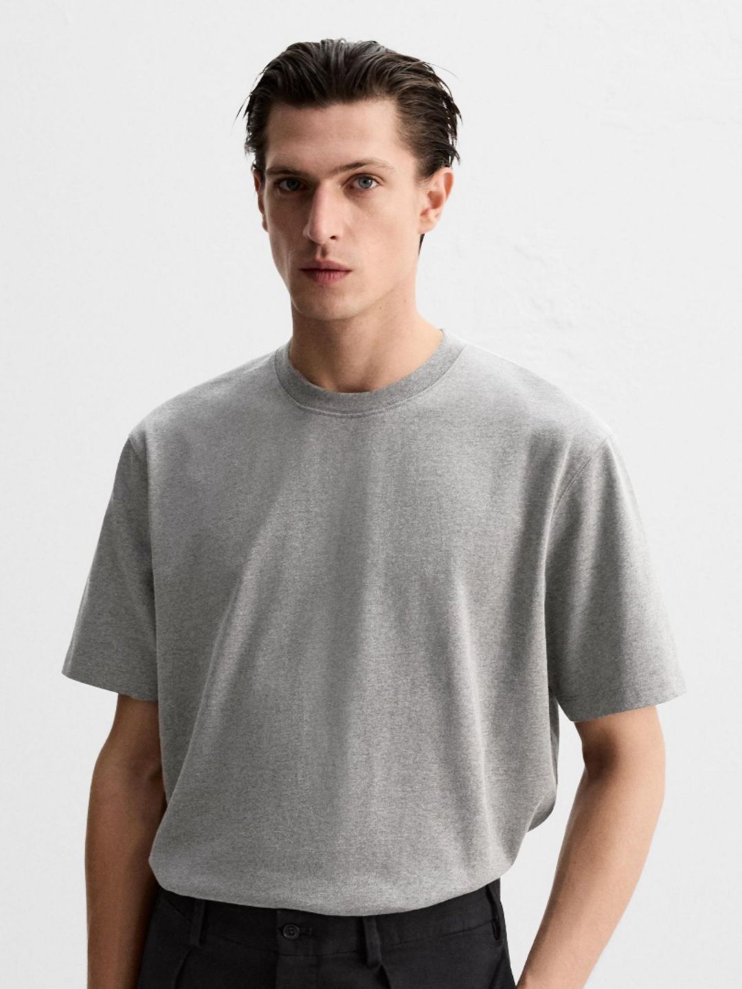 MISCHIEF MONKEY Men Drop-Shoulder Sleeves Raw Edge T-shirt