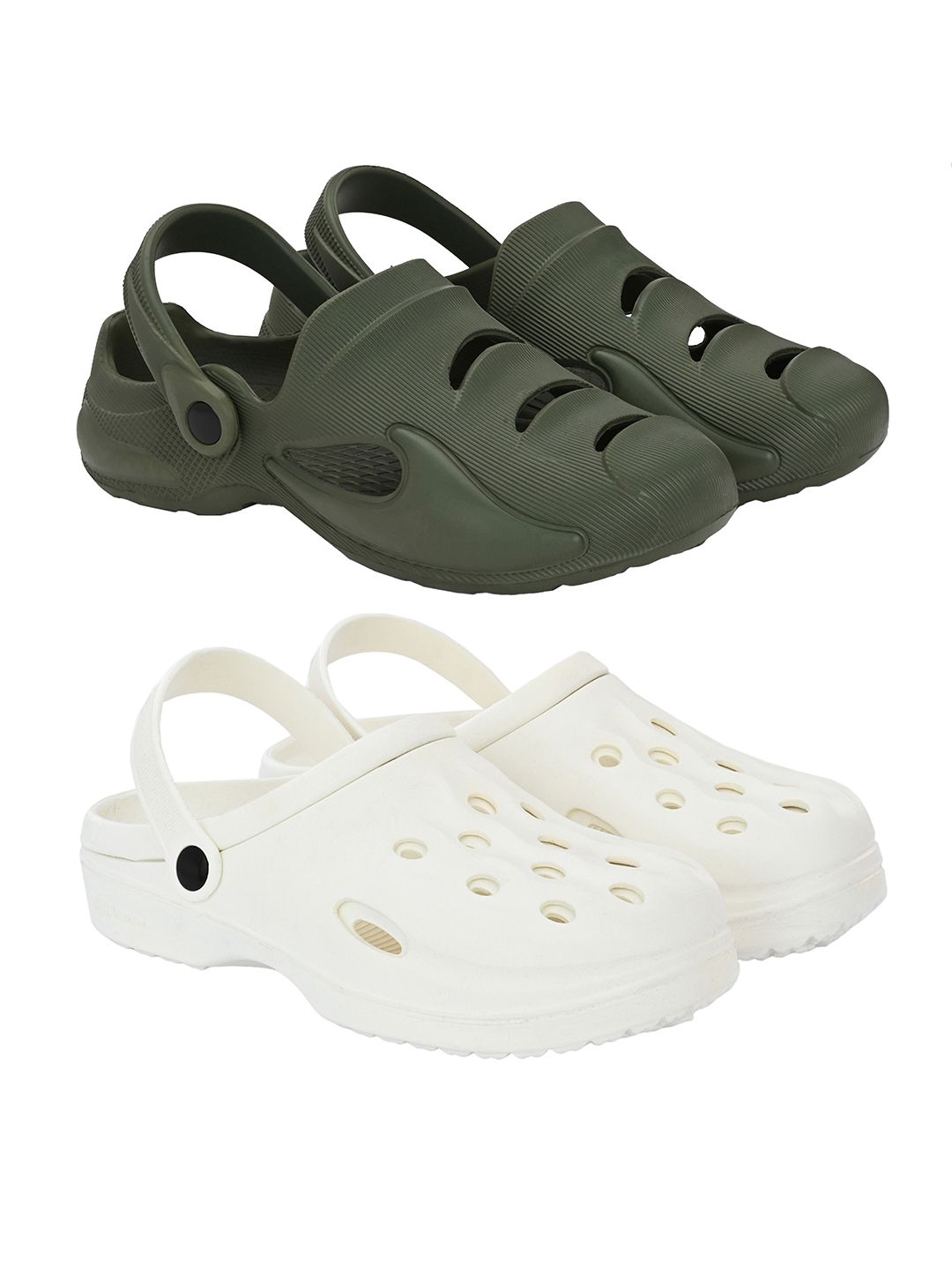BIRDE Men Set Of 2 Self Design Clogs