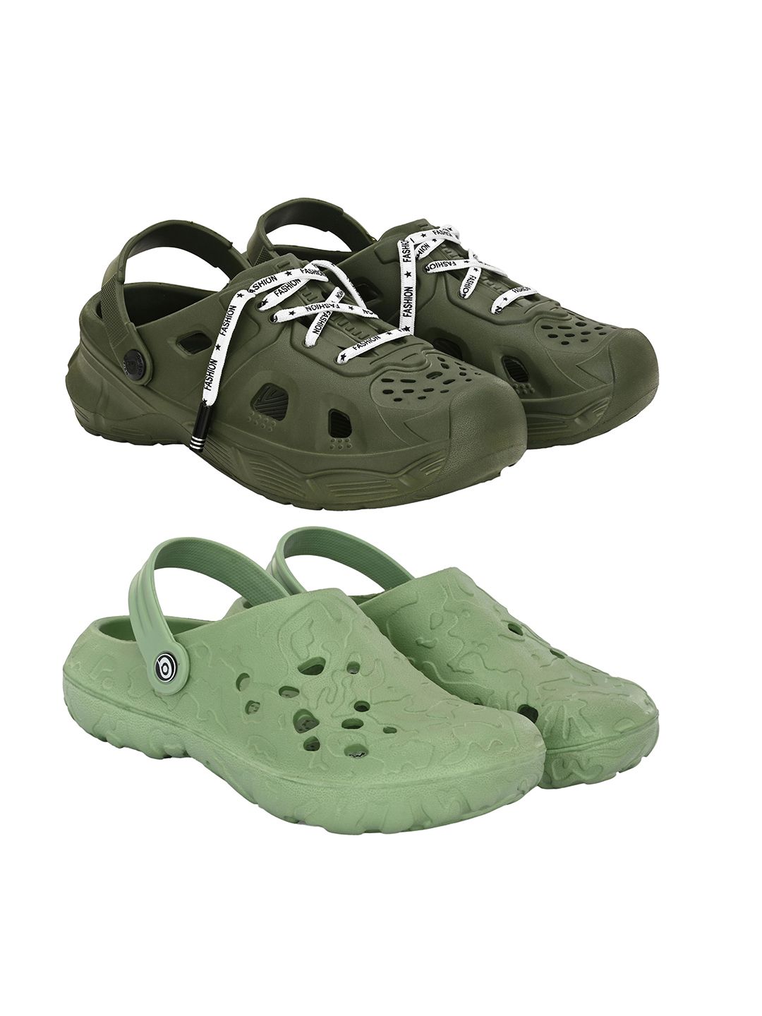 BIRDE Men Set Of 2 Self Design Clogs