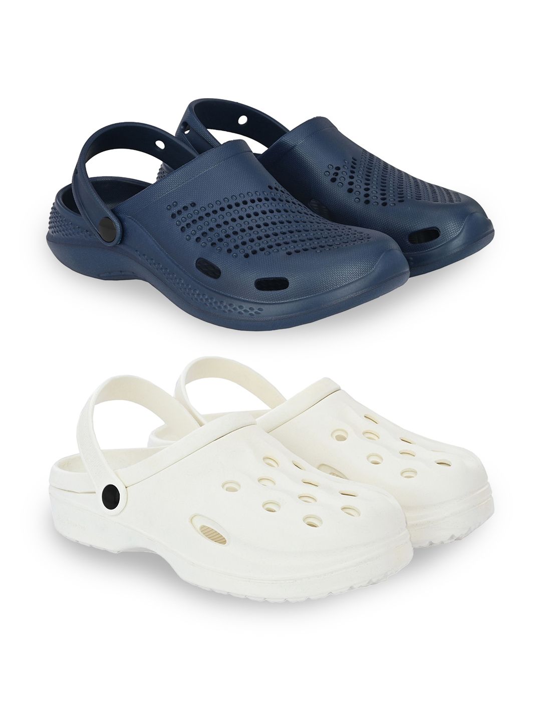 BIRDE Men Pack Of 2 Self Design Rubber Clogs