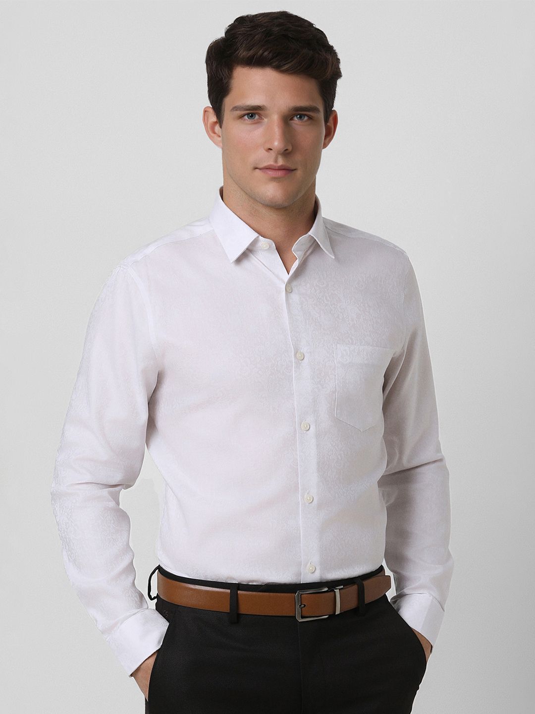 Peter England Elite Slim Fit Pure Cotton Formal Shirt