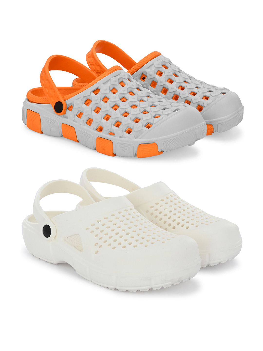 BIRDE Men Pack Of 2 Self  Design Clogs