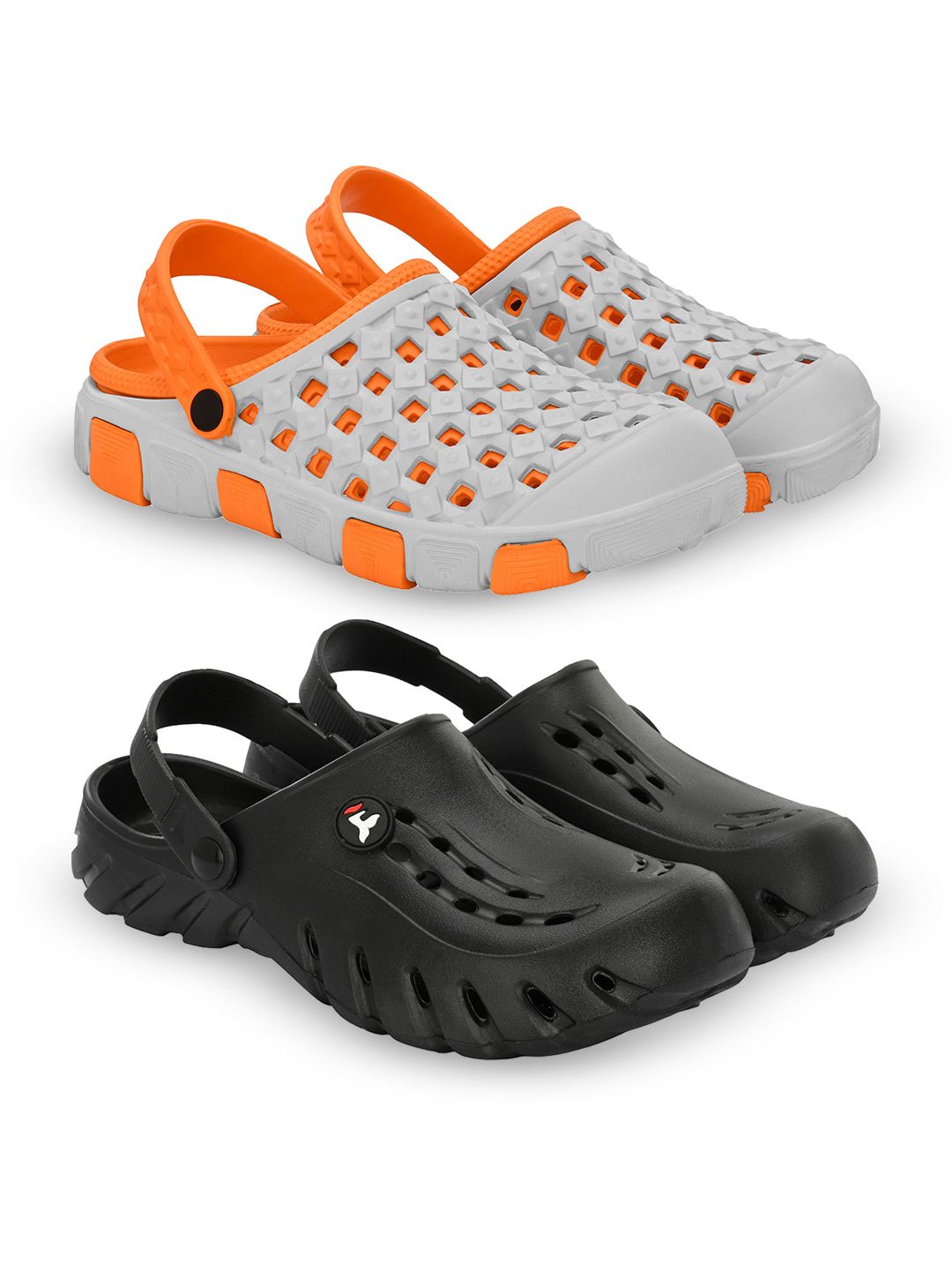 BIRDE Men Set Of 2 Self Design Clogs