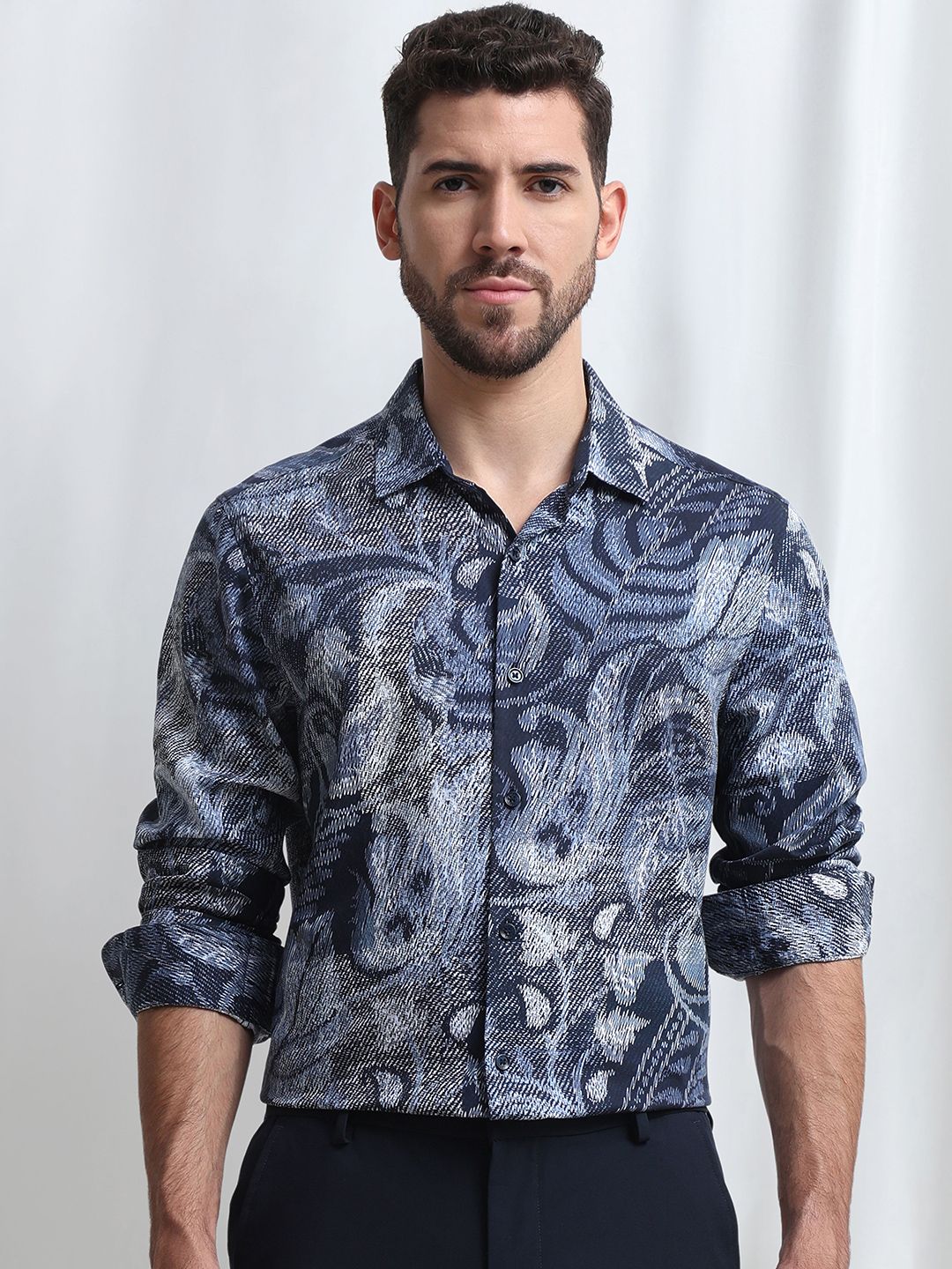 Mufti Mufti Men Slim Fit Printed Party Shirt