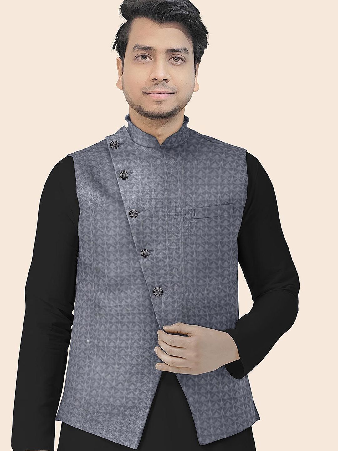 Utsav Fashion Men Embroidered Woven Nehru Jacket