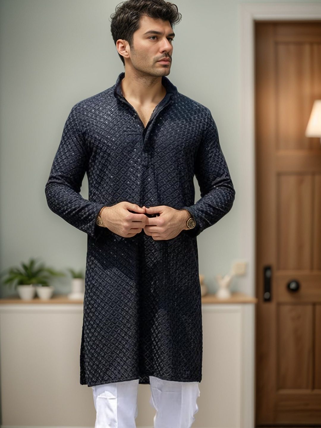 Moda Rapido Men Blended Straight Kurtas