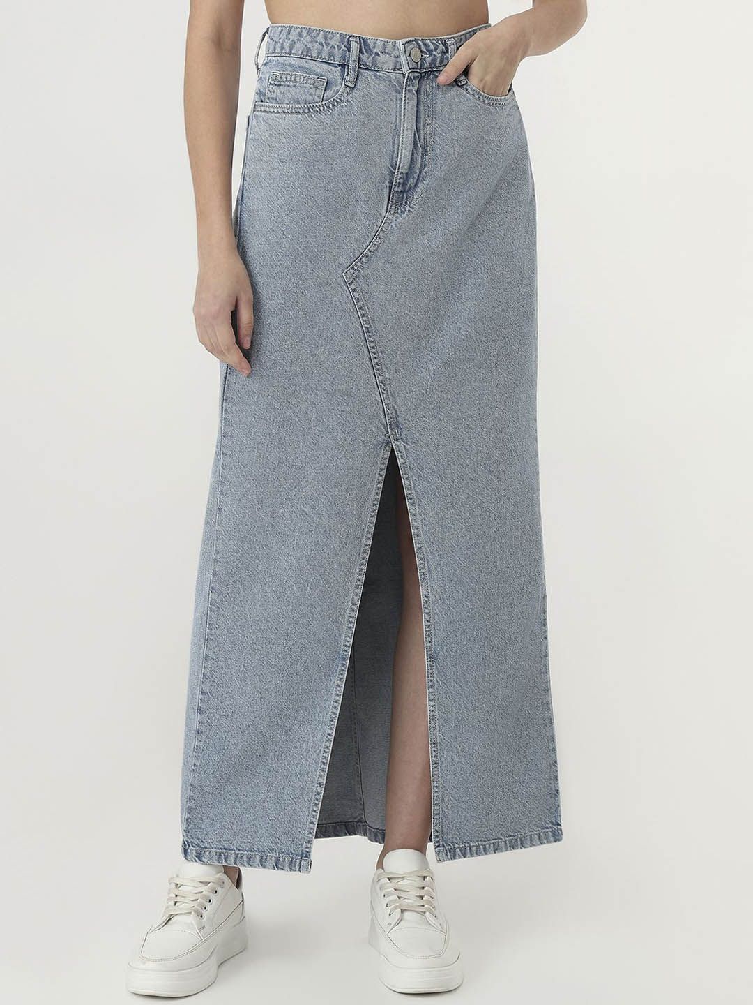 Kraus Jeans Women High Rise Straight Maxi Skirt