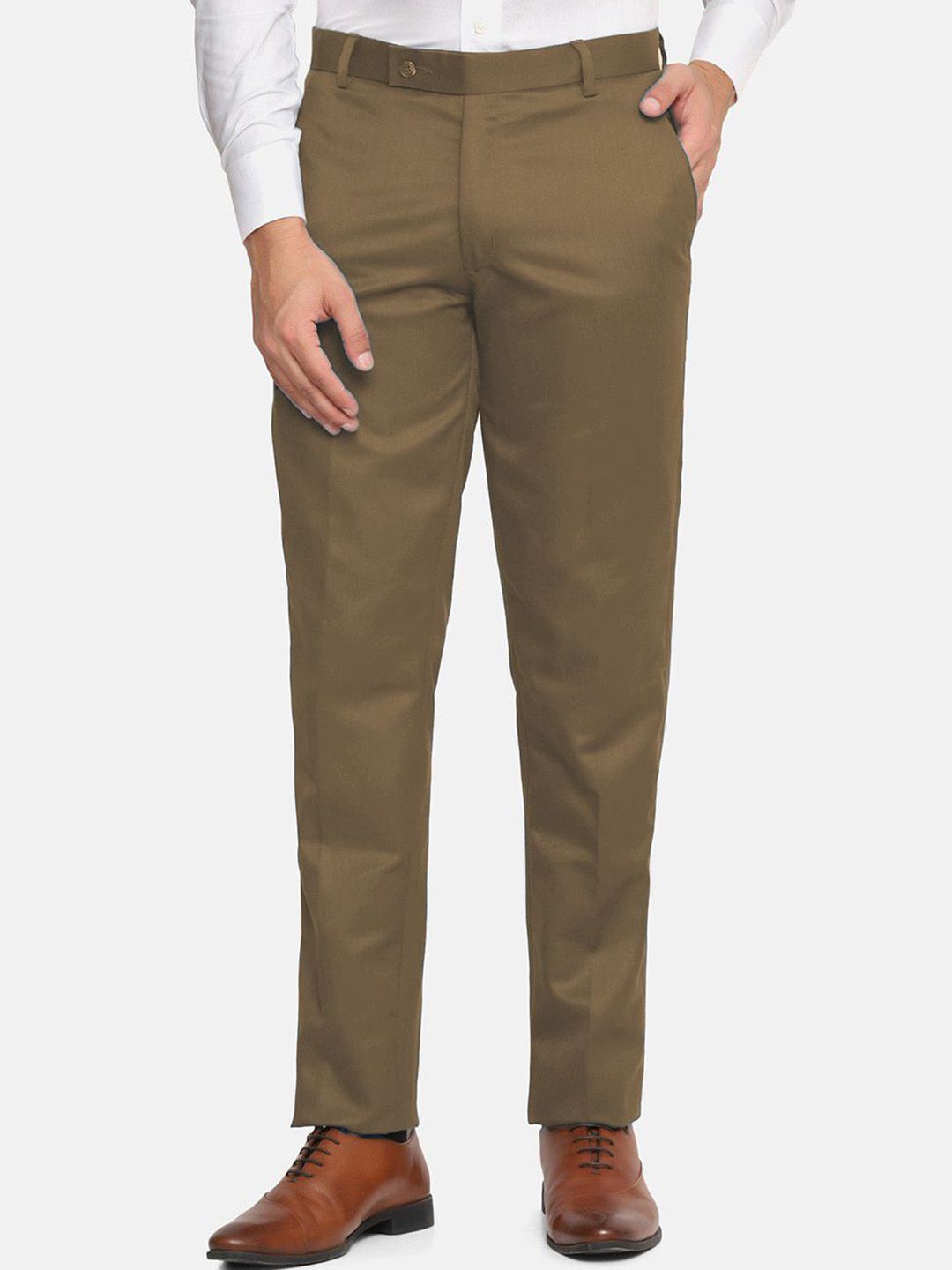 MANCREW Men Mid-Rise Regular fit formal trousers