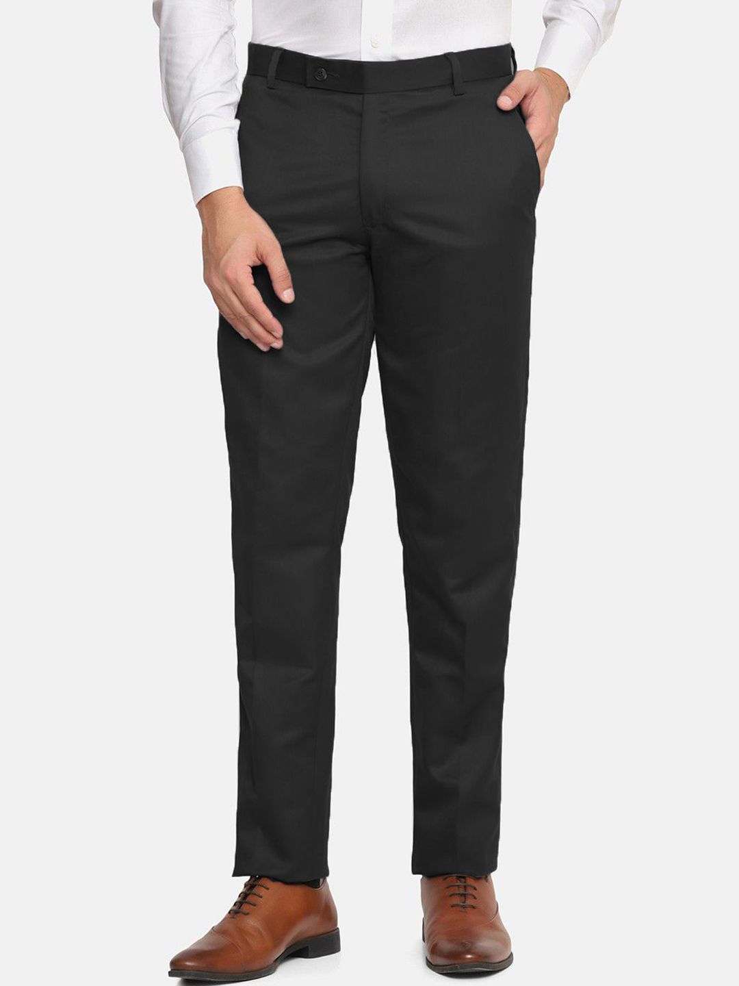 MANCREW Men Relaxed Mid-Rise Cotton Formal Trousers