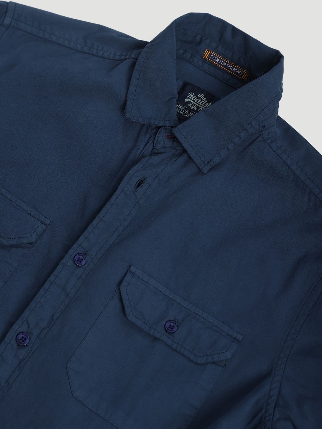 Buy Roadster Men Blue Double Pocket Casual Shirt - Shirts for Men