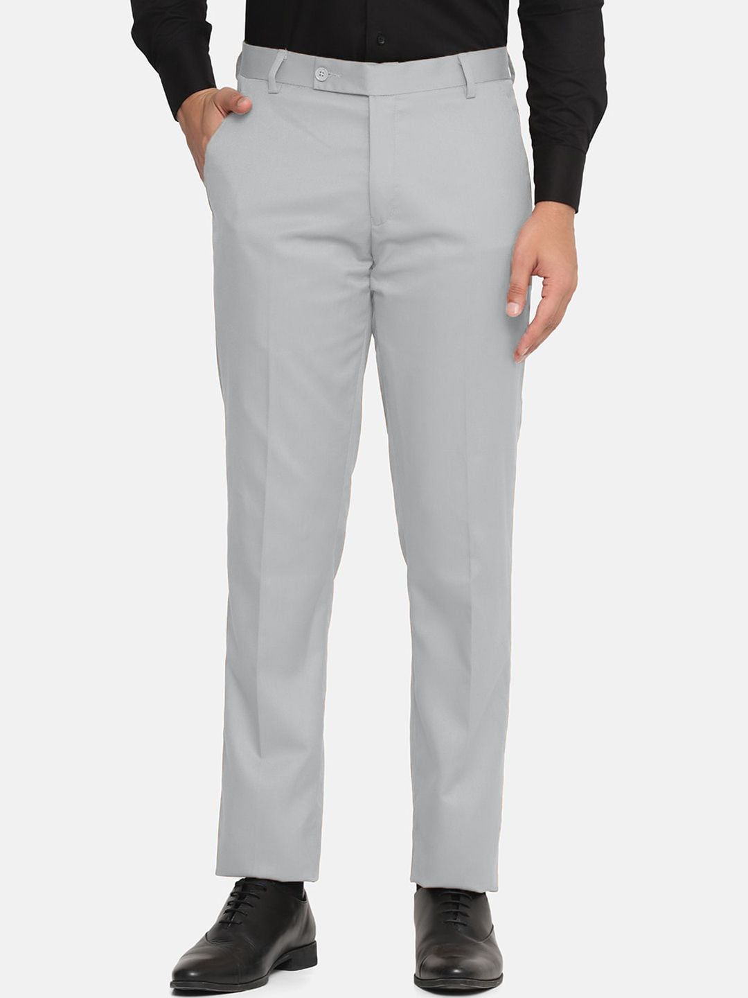 MANCREW Men Relaxed Regular Fit Mid-Rise Formal Trousers