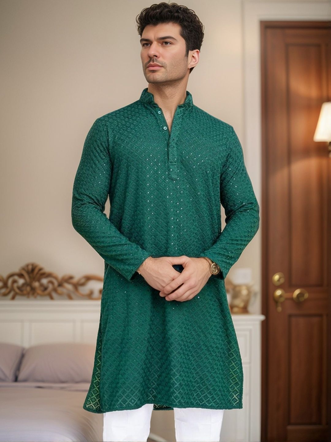 Moda Rapido Men Blended Straight Kurtas