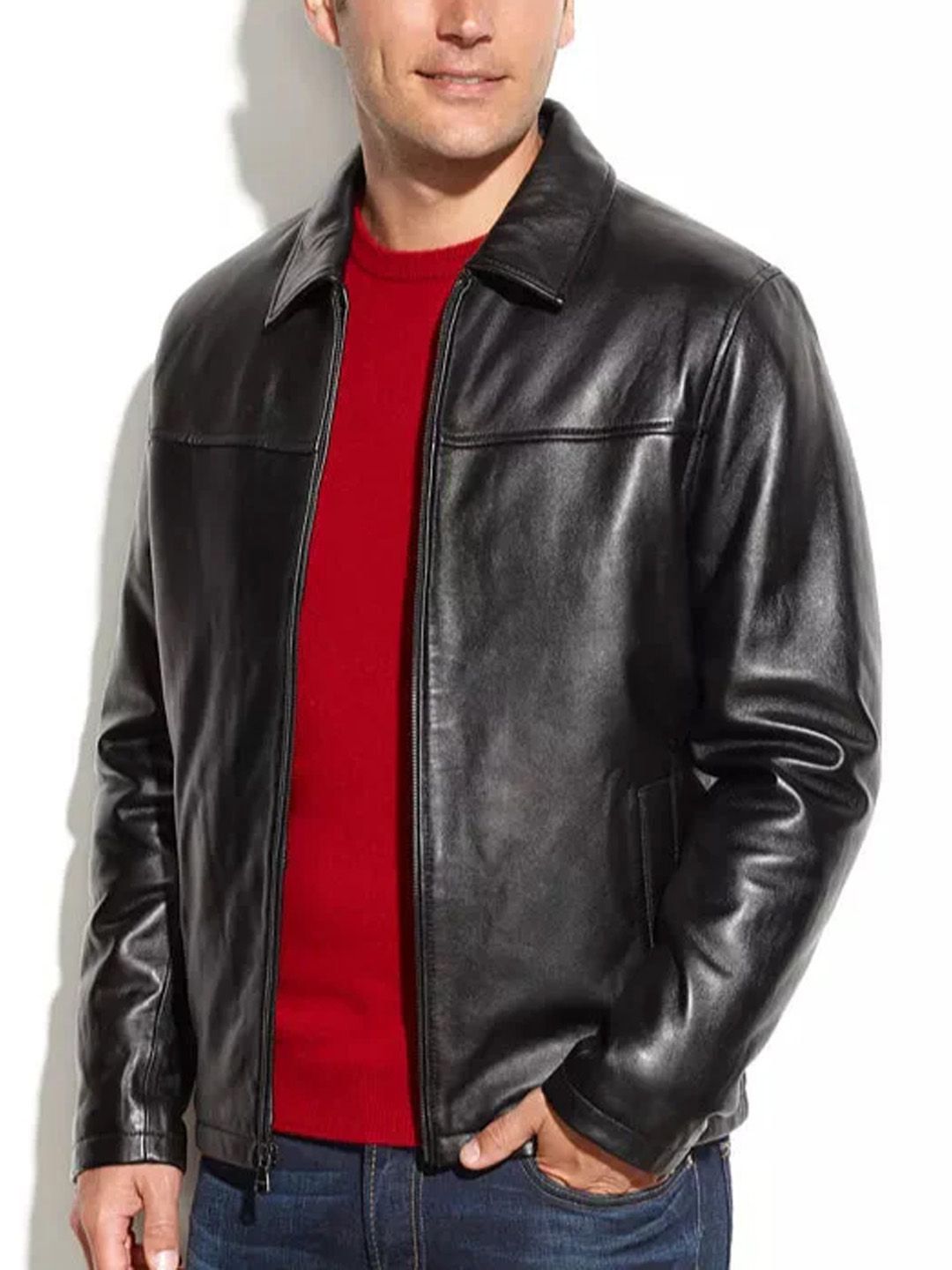 MaheTri Wolfman Leather Bomber Jacket