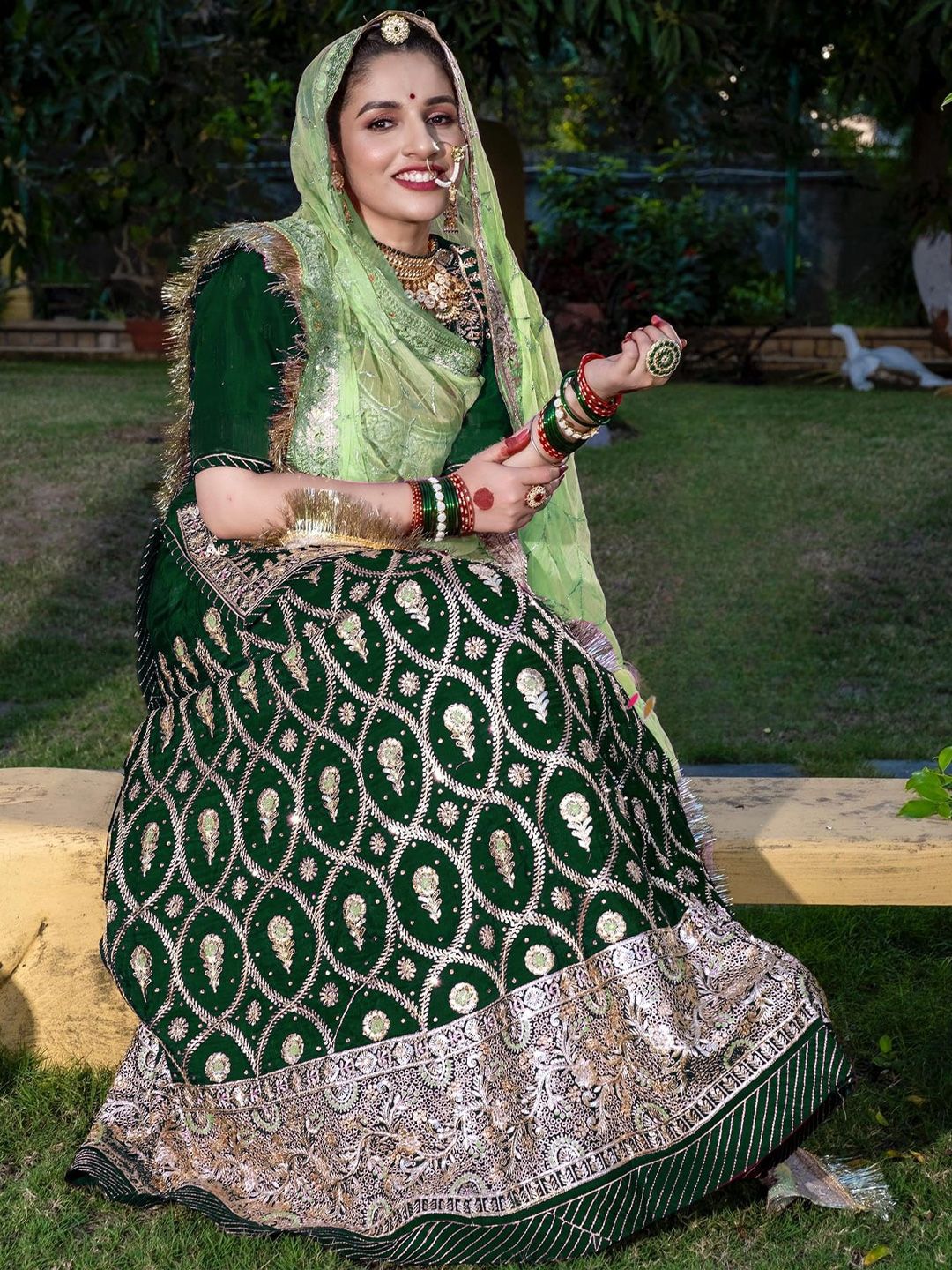 MADHUR HAND WORK ART Embroidered Beads and Stones Satin Semi-Stitched Lehenga Choli