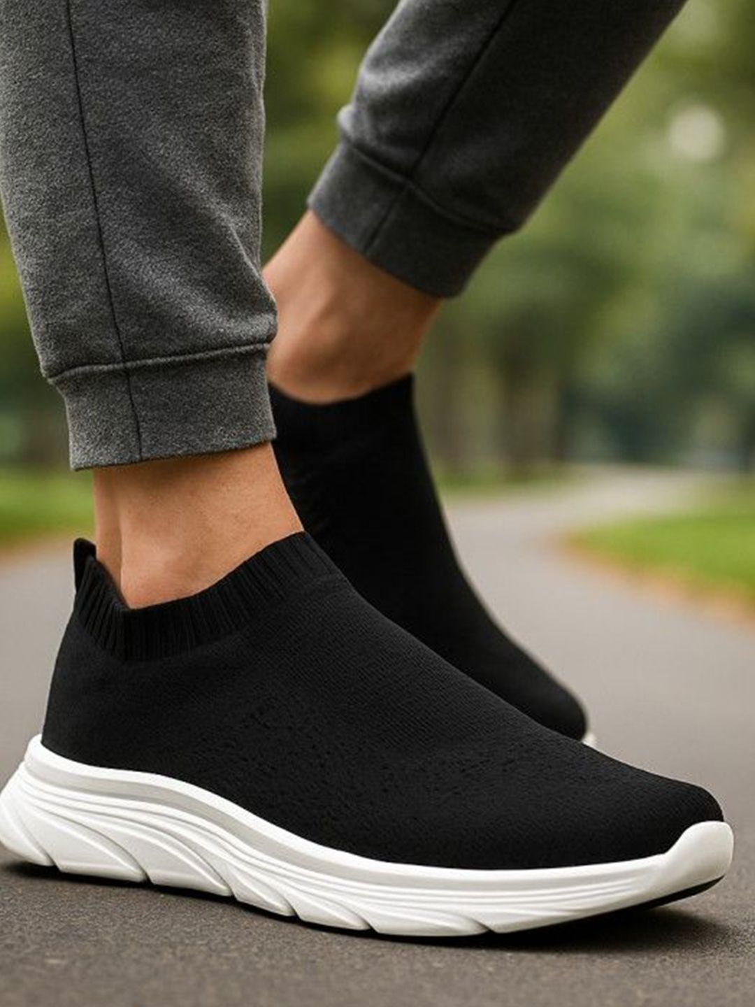 KRAASA Men Slip-On Walking Non-Marking Shoes