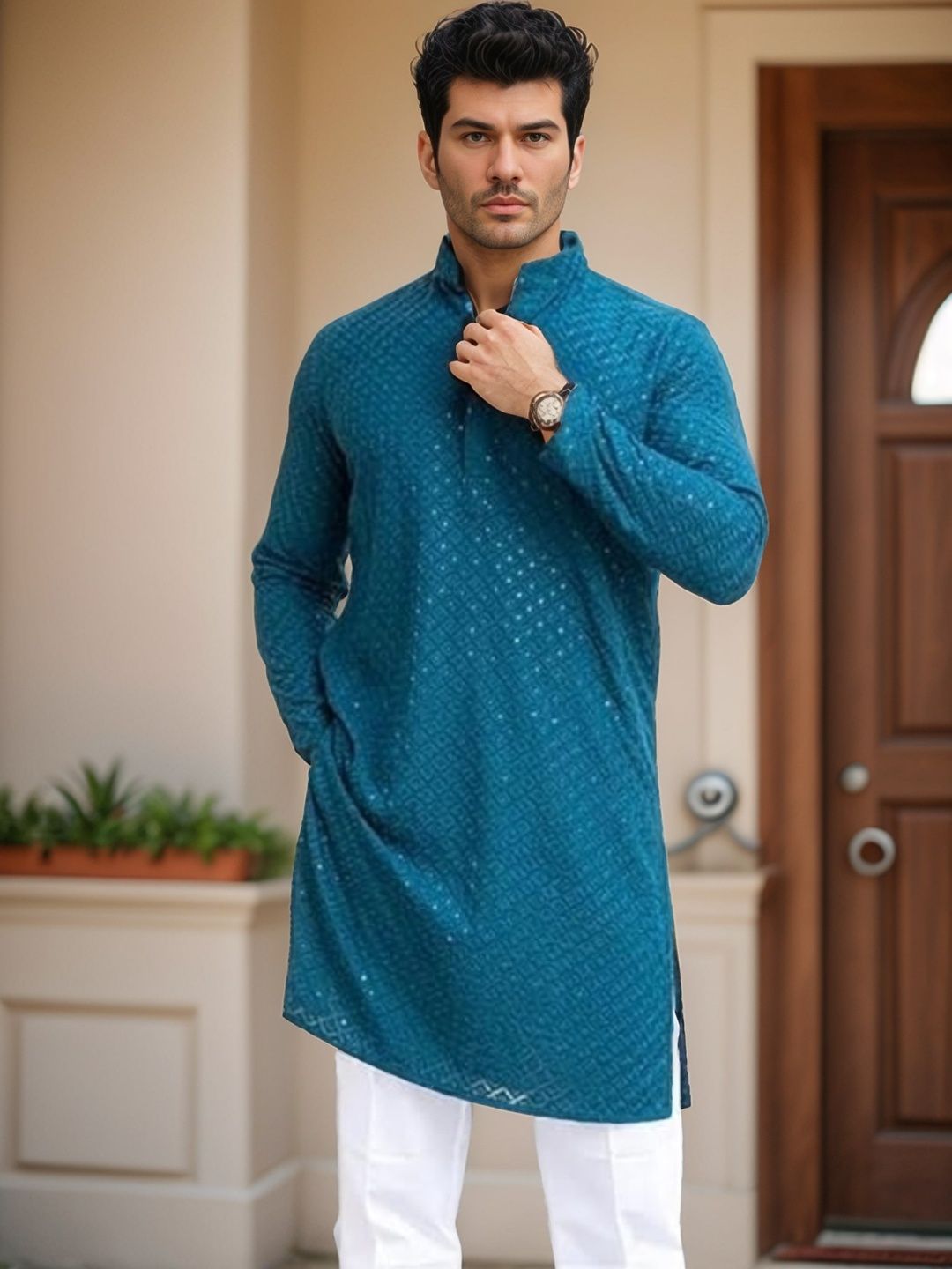 Moda Rapido Men Blended Straight Kurtas