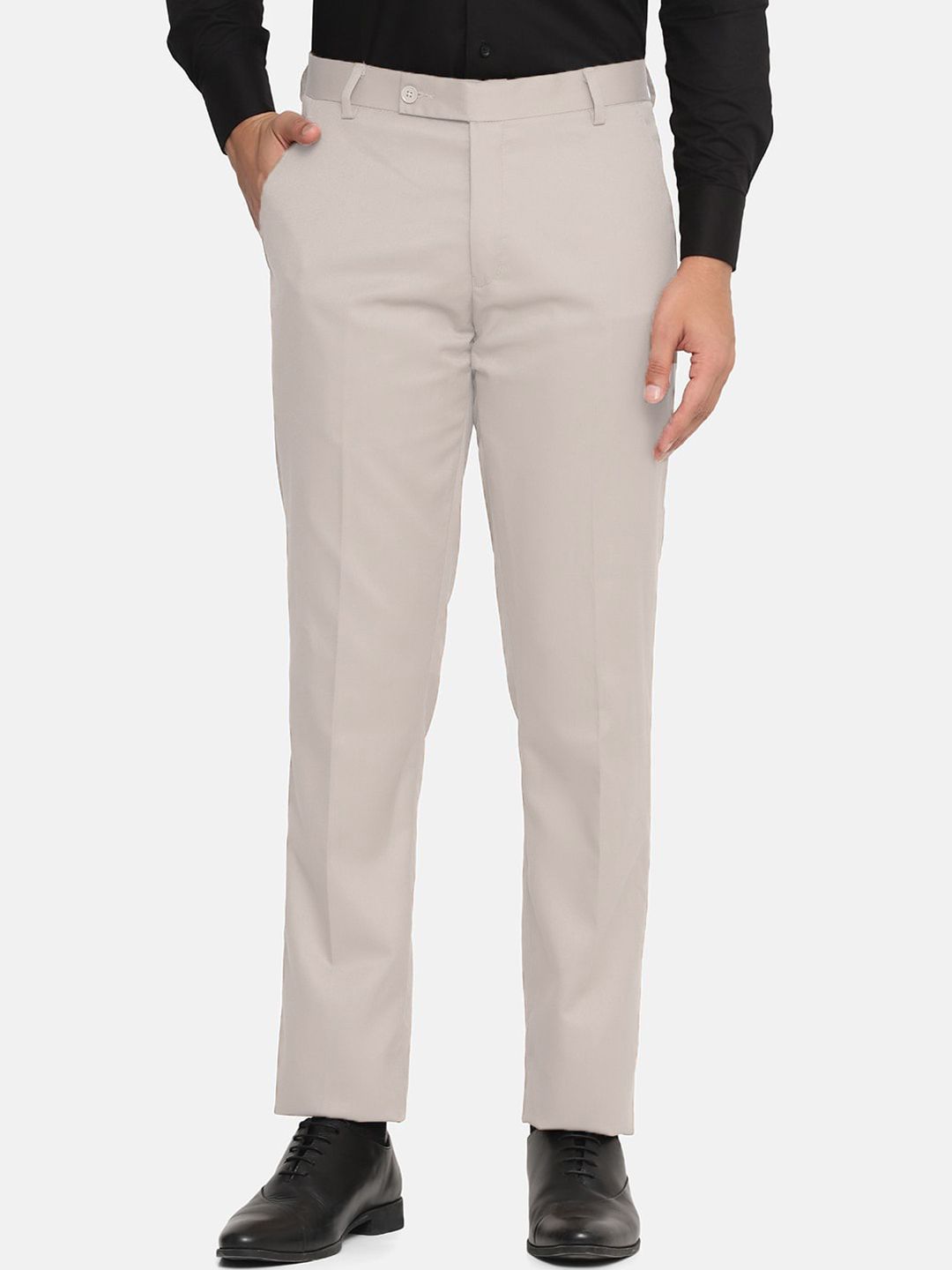 MANCREW Men Relaxed Mid-Rise Regular Fit Formal Trousers