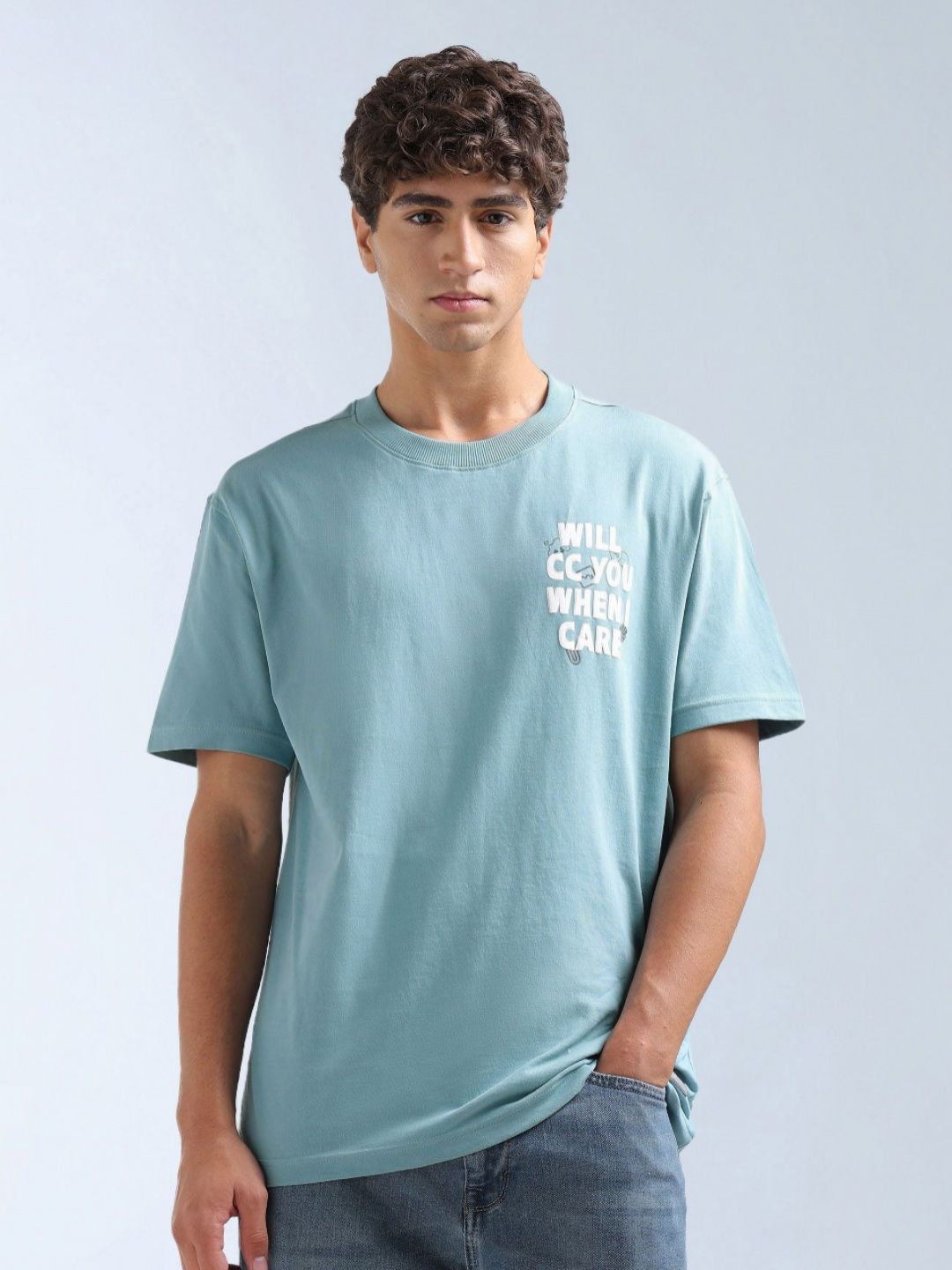 Flying Machine Men Typography Printed Pockets T-shirt