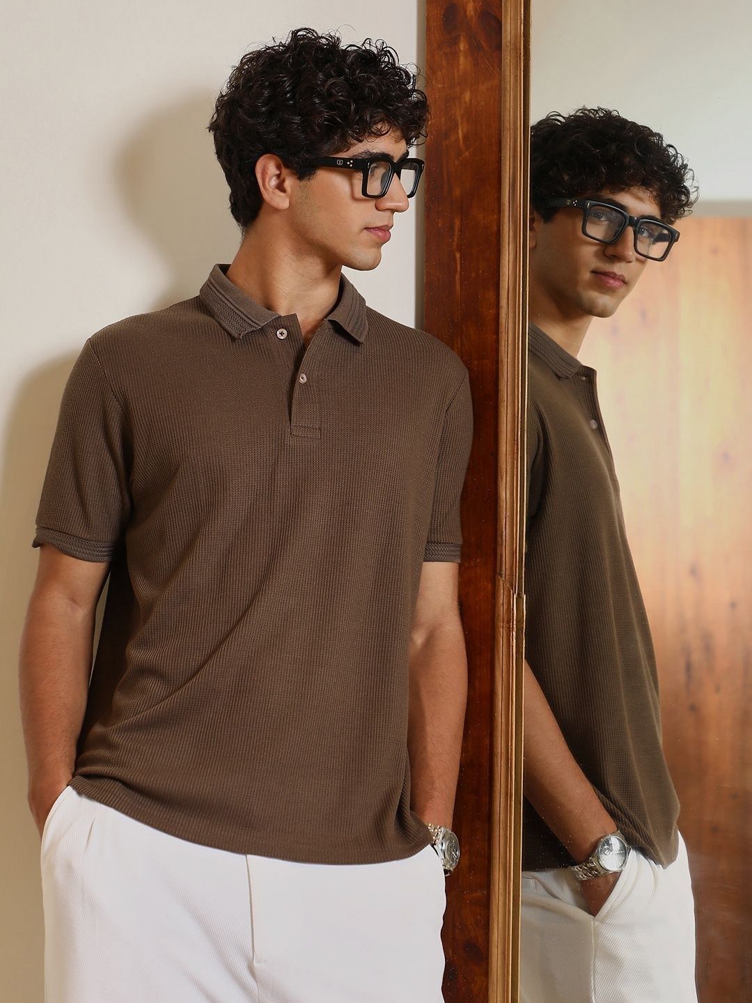 CAHOOT Men Polo Collar Pockets T-shirt