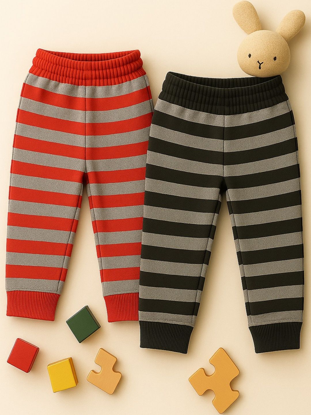 Cortica Boys Pack Of 2 Striped Regular Fit Track Pants