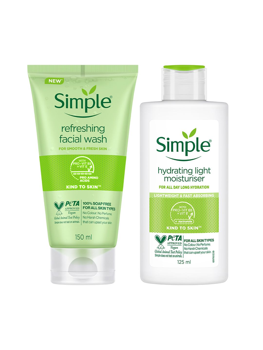 Simple Simple Hydrating Power Duo - Refreshing FaceWash 150ml & Hydrating Light Moisturiser 125ml