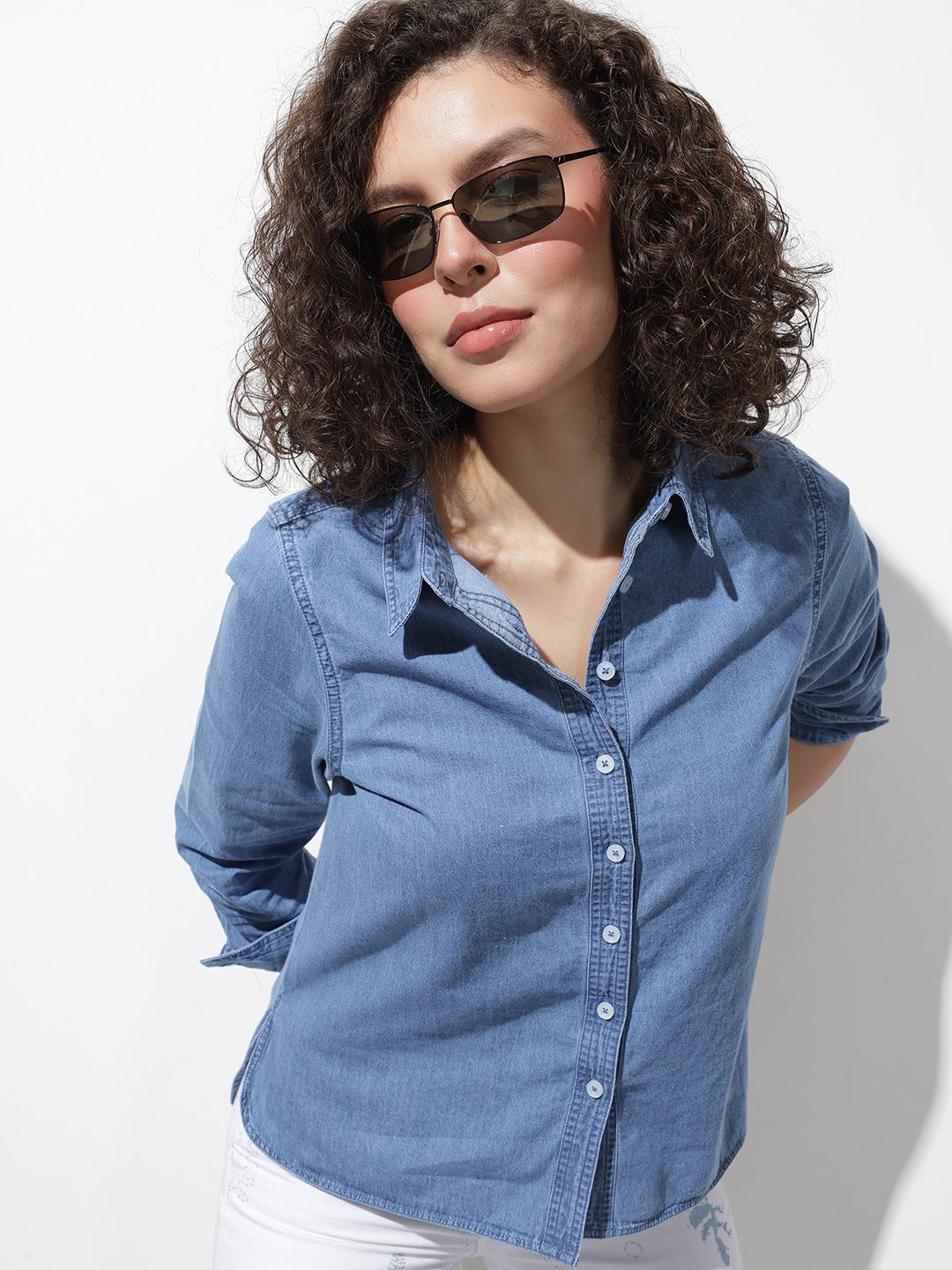 Roadster The Roadster Life Co. Pure Cotton Denim Casual Shirt