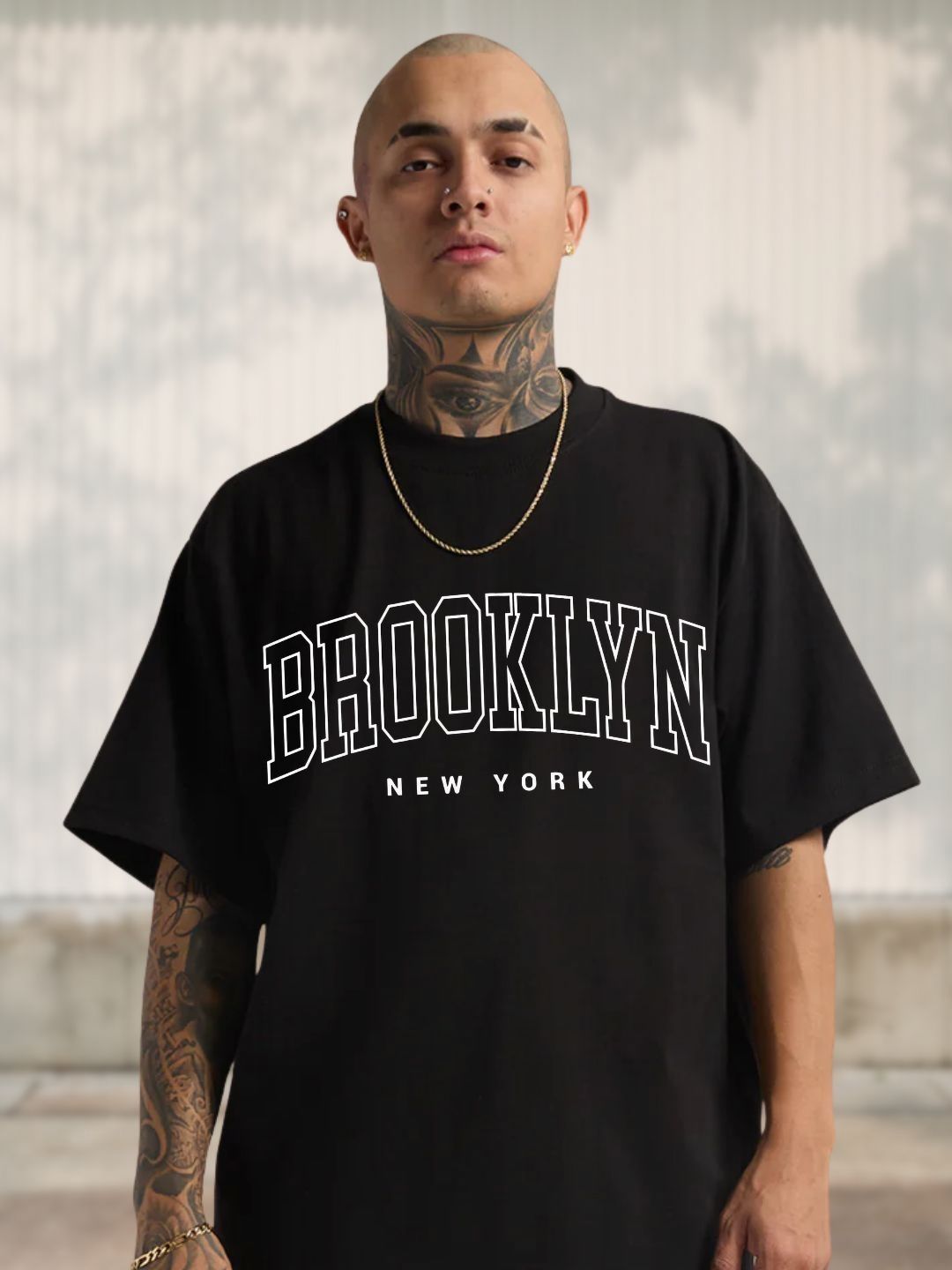 Cool Plus Men Typography Printed Round Neck Cotton Oversized T-shirt