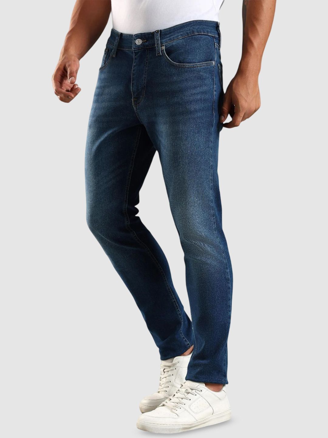 Slim Fit Mid-Rise Light Fade Stretchable Jeans