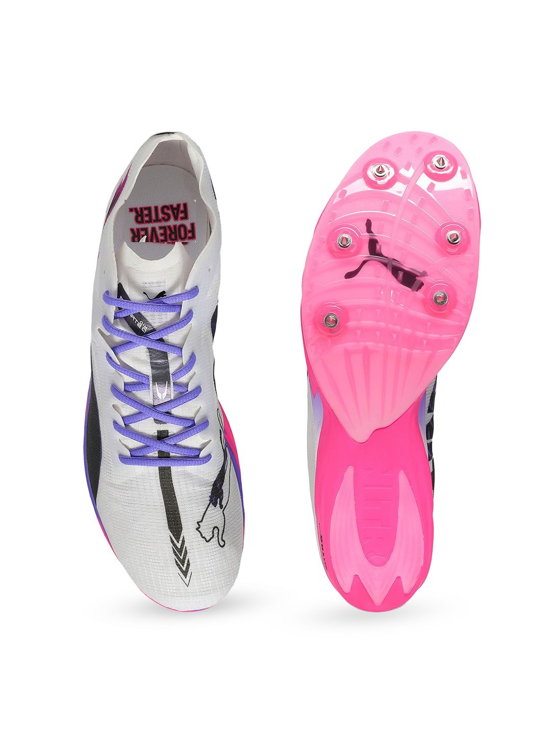 Buy Puma Mid Distance NITRO Elite 3 White Spike Lace Up Running